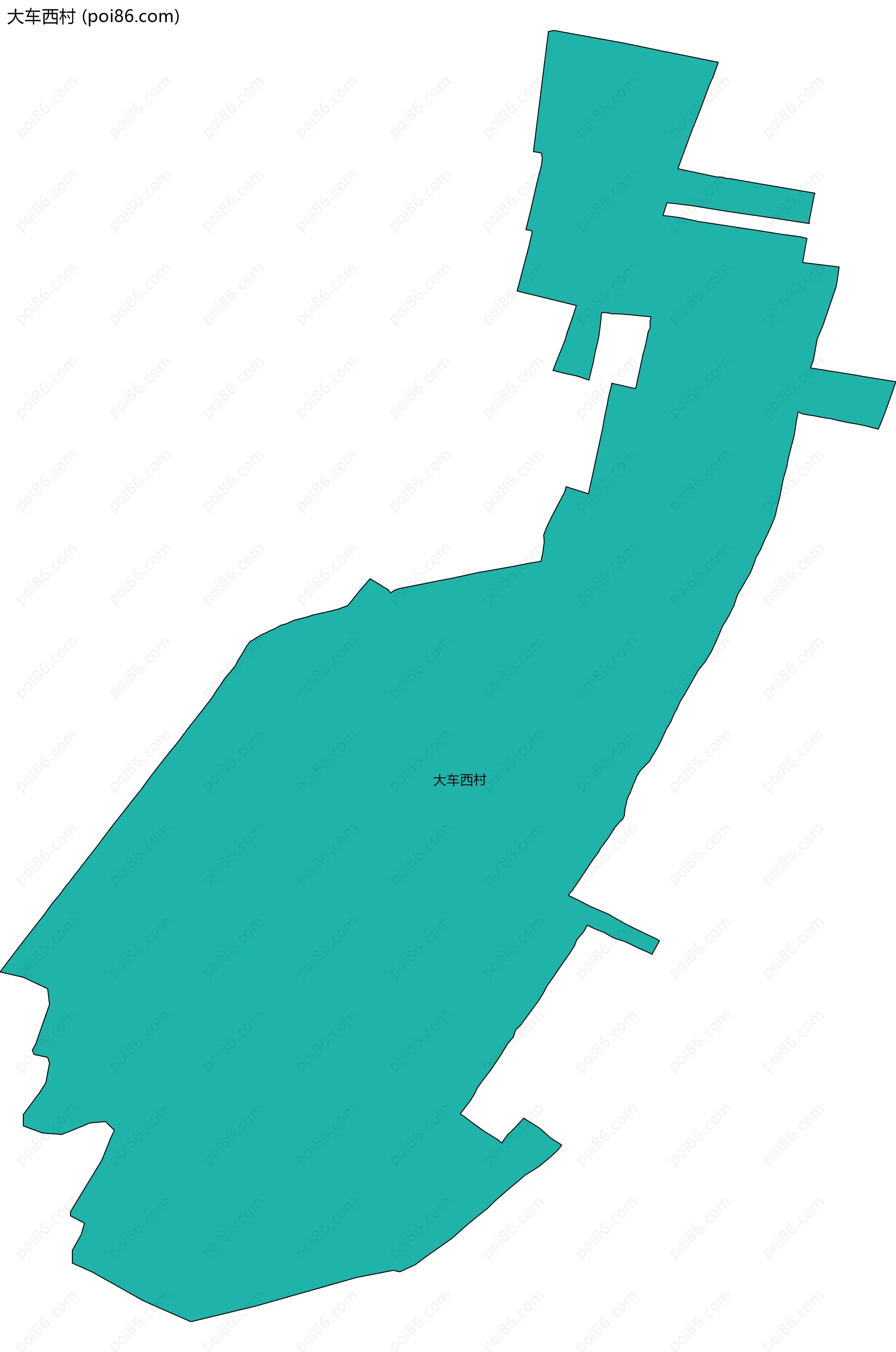 大车西村边界地图