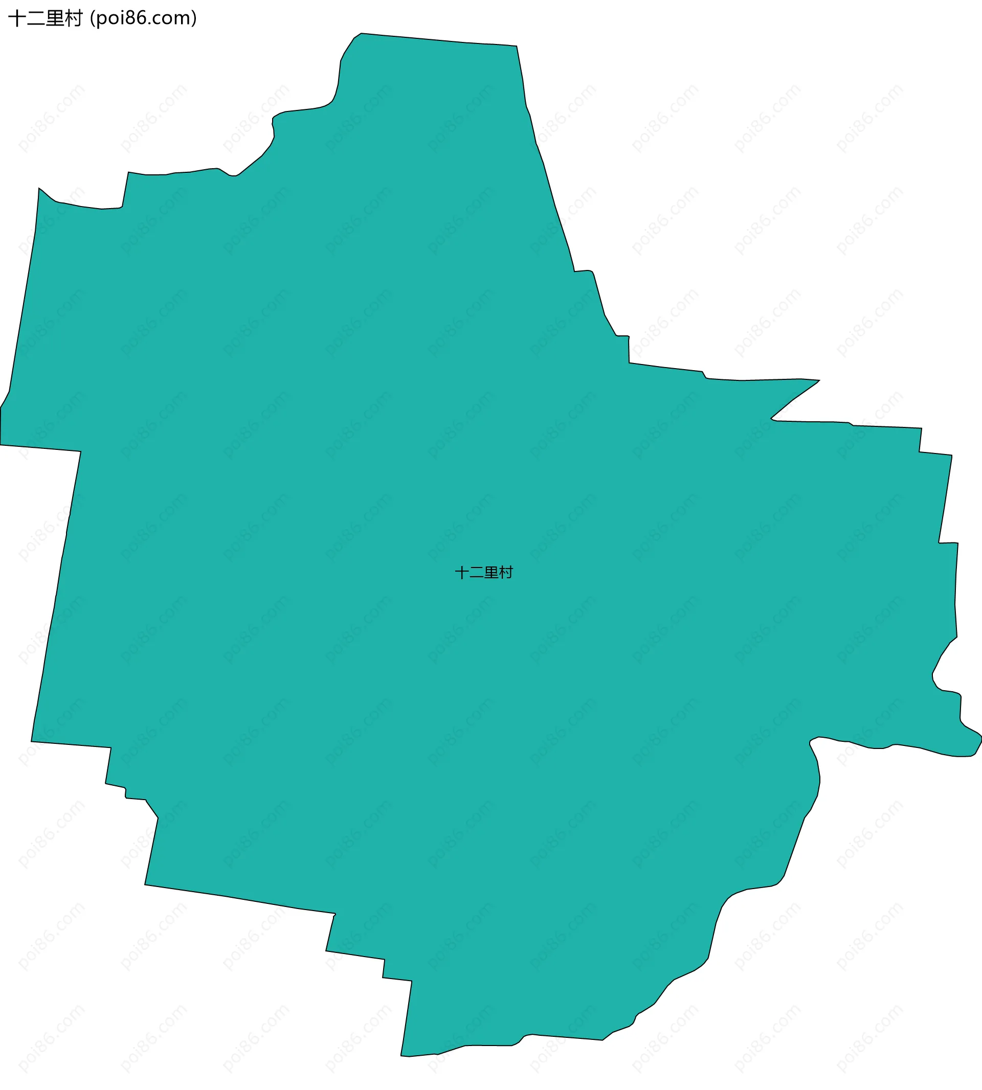 十二里村边界地图