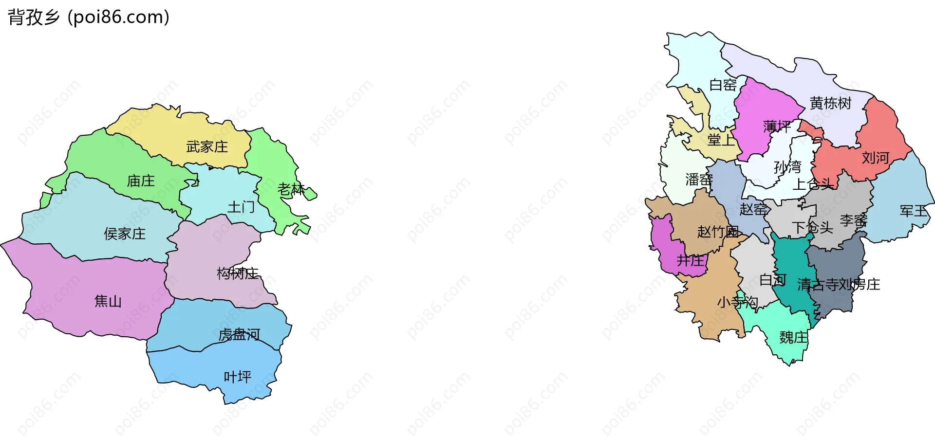 背孜乡边界地图(五级行政区划)