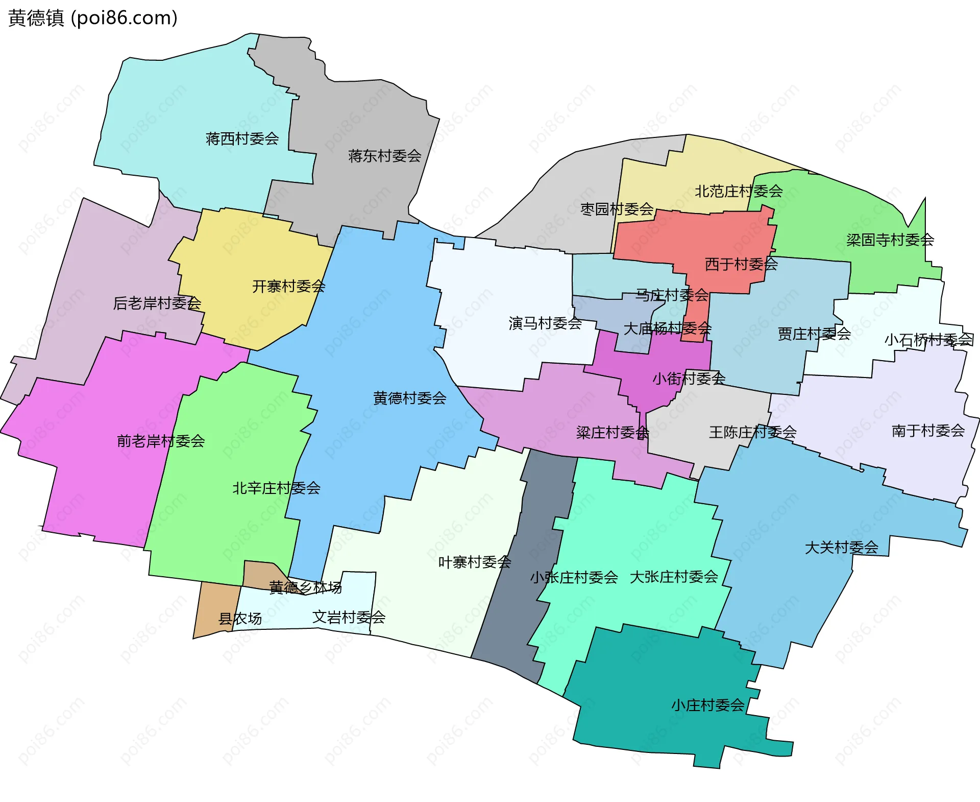 黄德镇边界地图(五级行政区划)