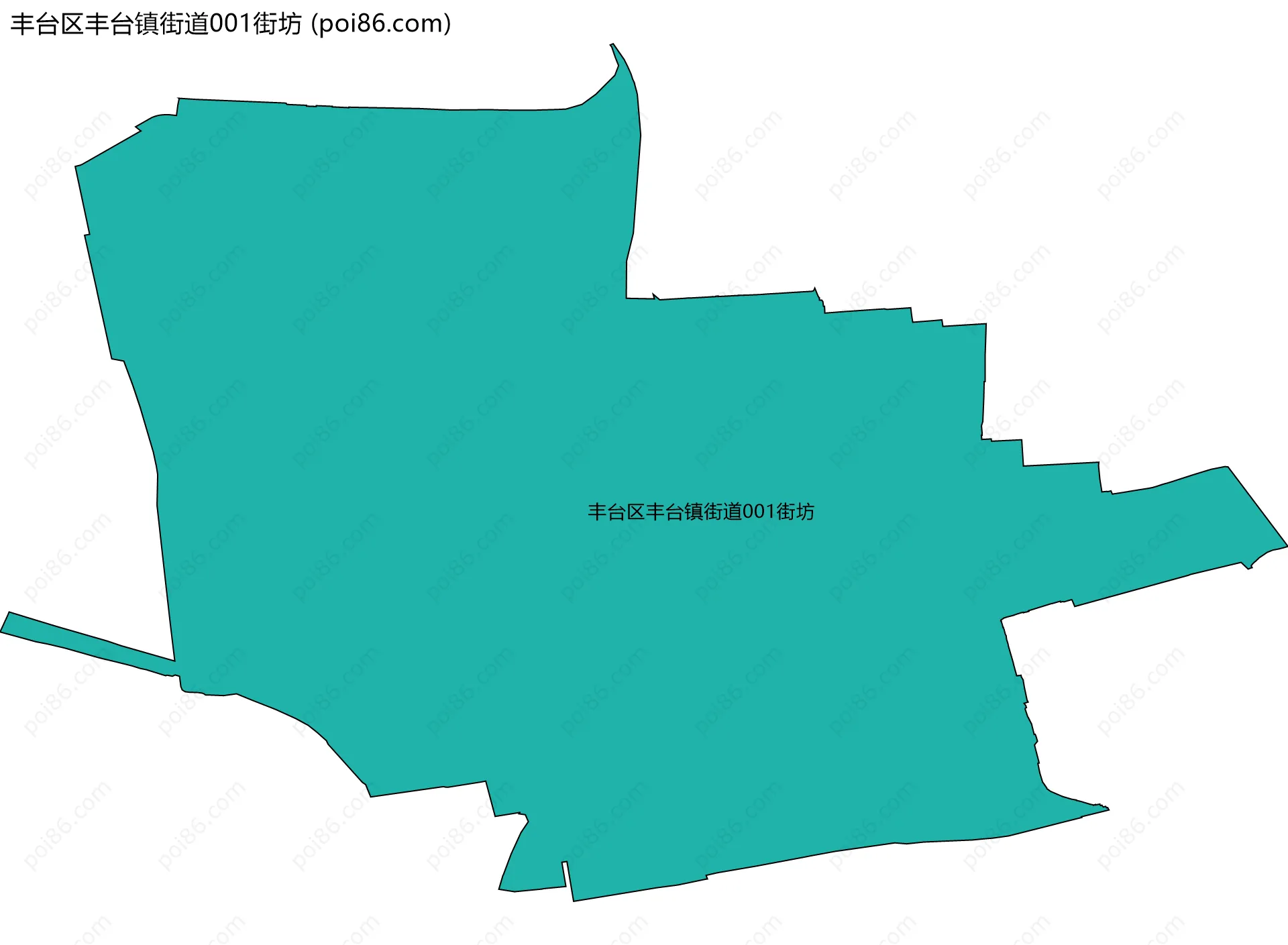丰台区丰台镇街道001街坊边界地图
