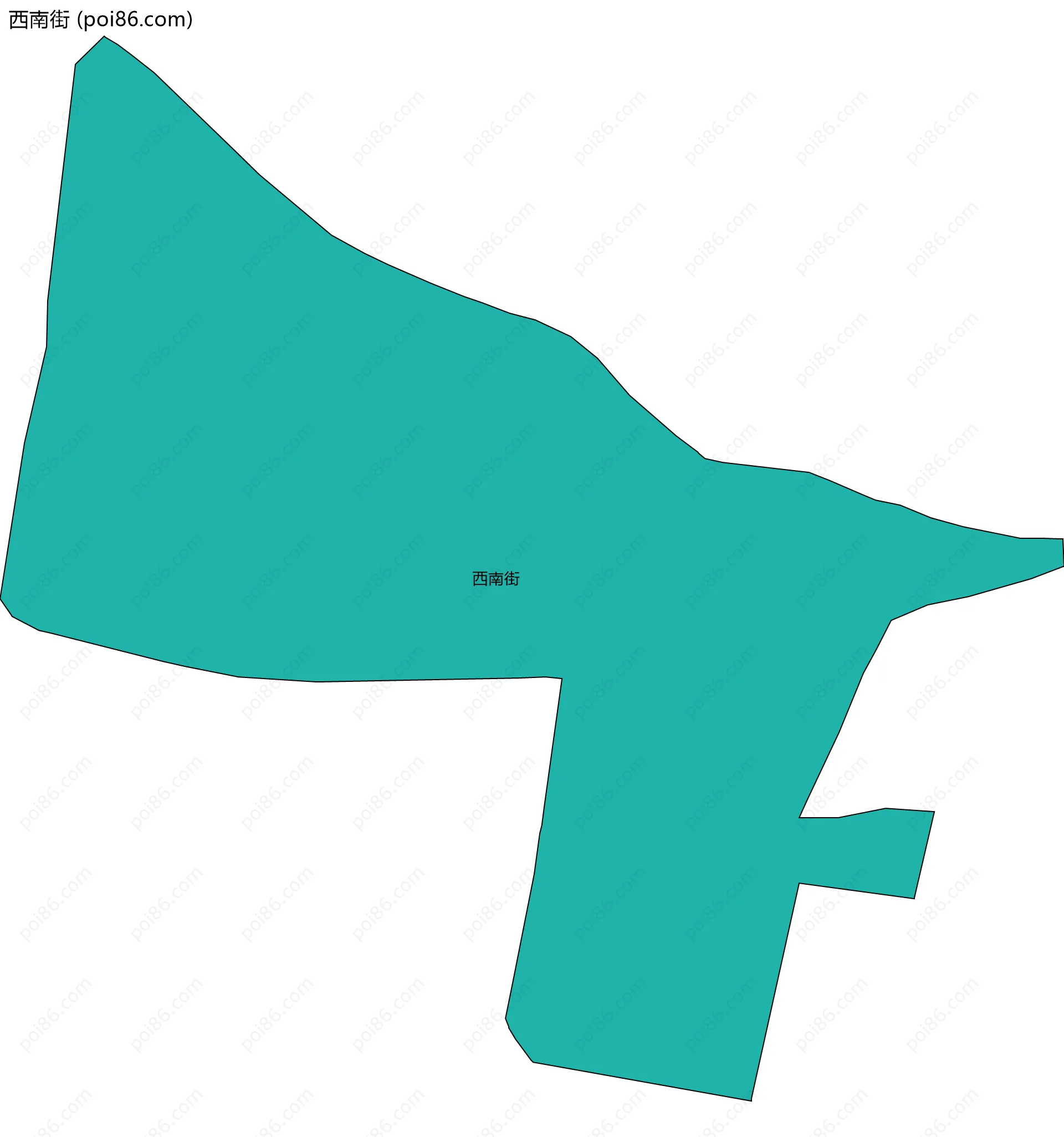 西南街边界地图