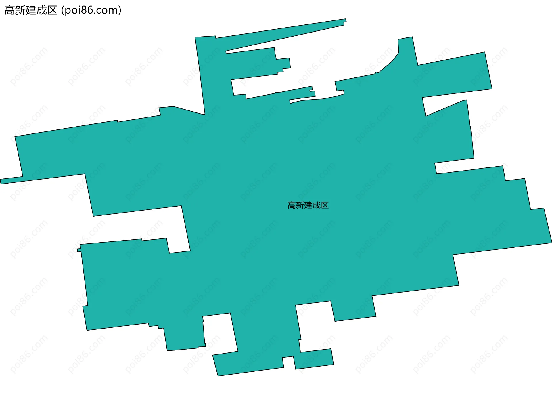高新建成区边界地图(五级行政区划)