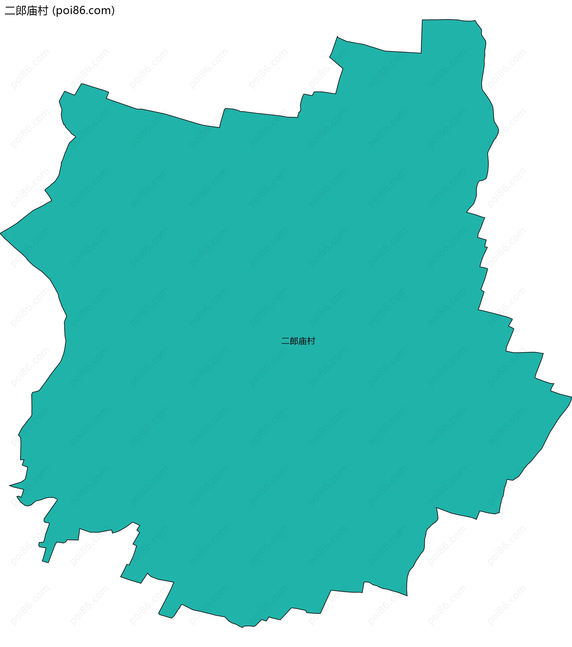 二郎庙村边界地图