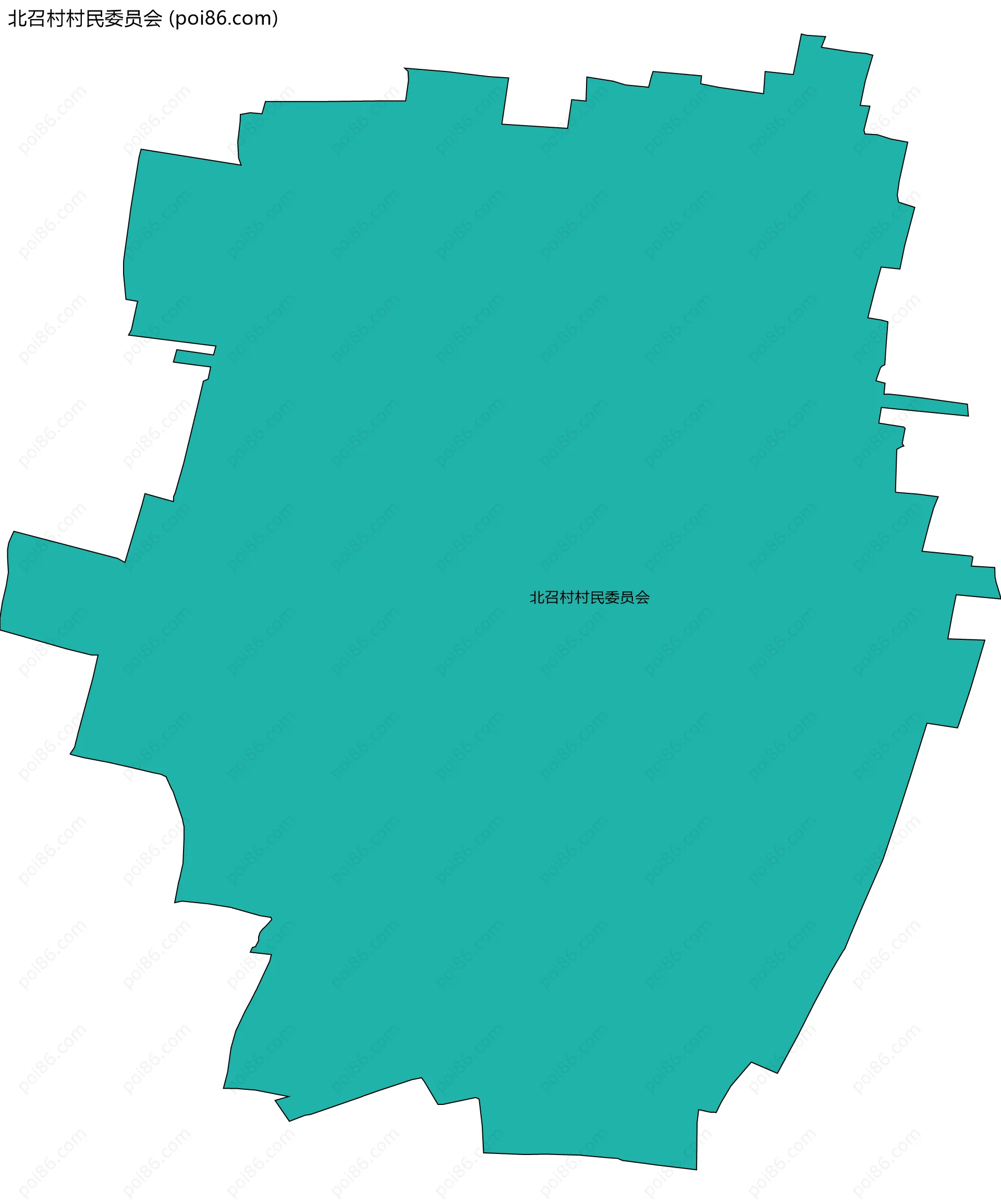 北召村村民委员会边界地图