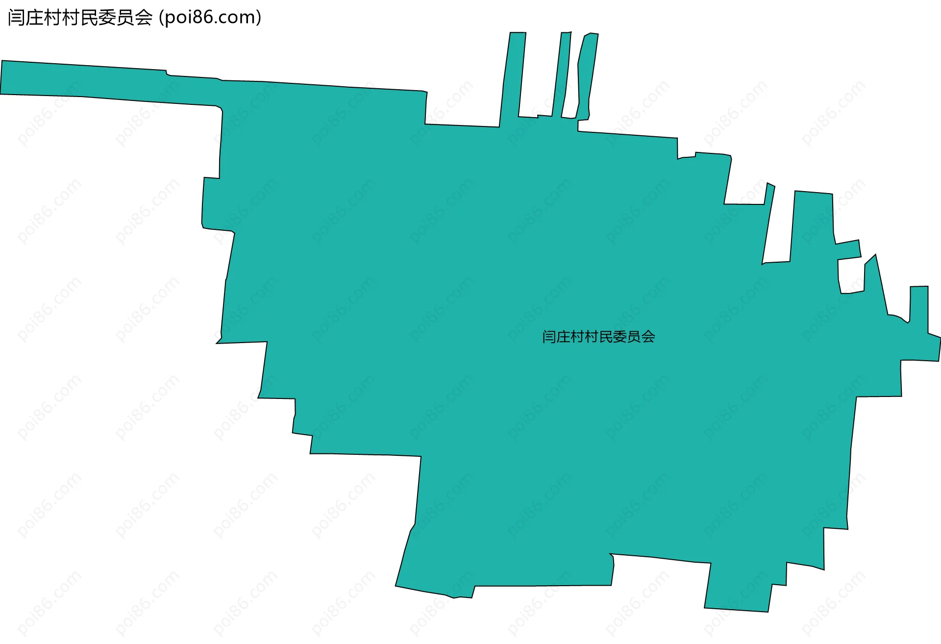 闫庄村村民委员会边界地图