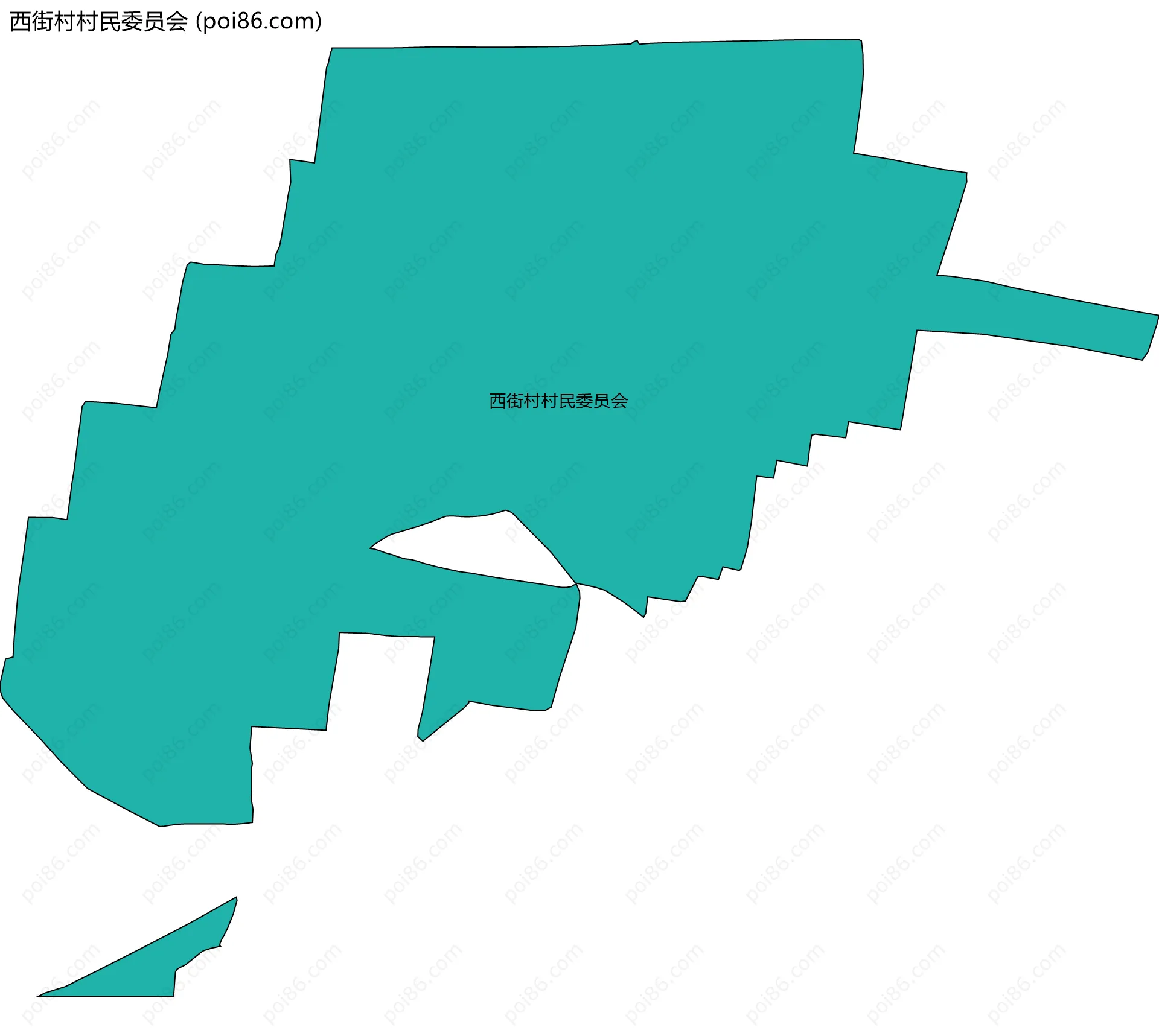 西街村村民委员会边界地图