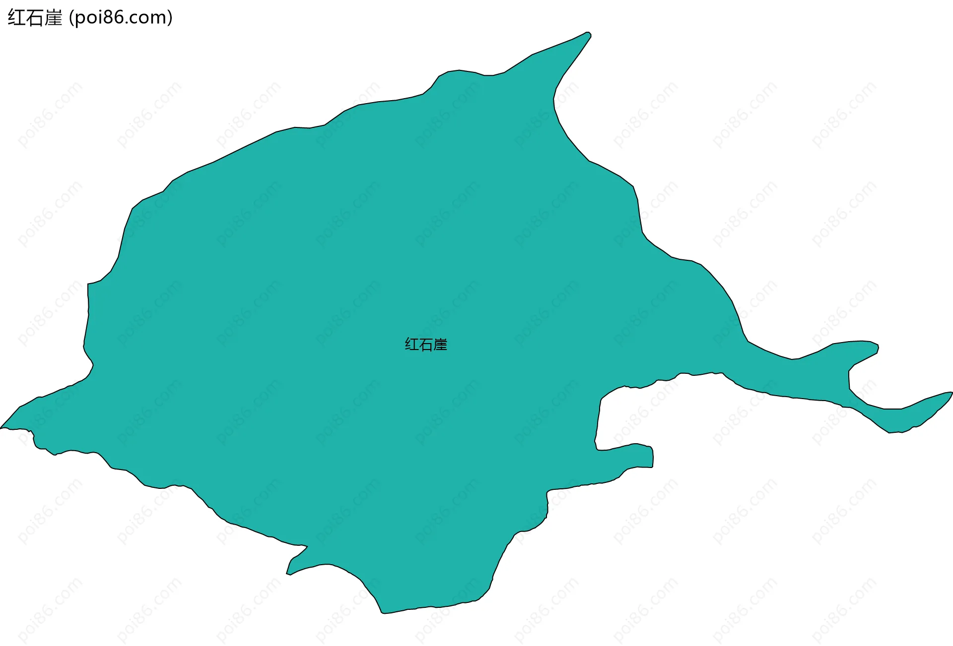 红石崖边界地图