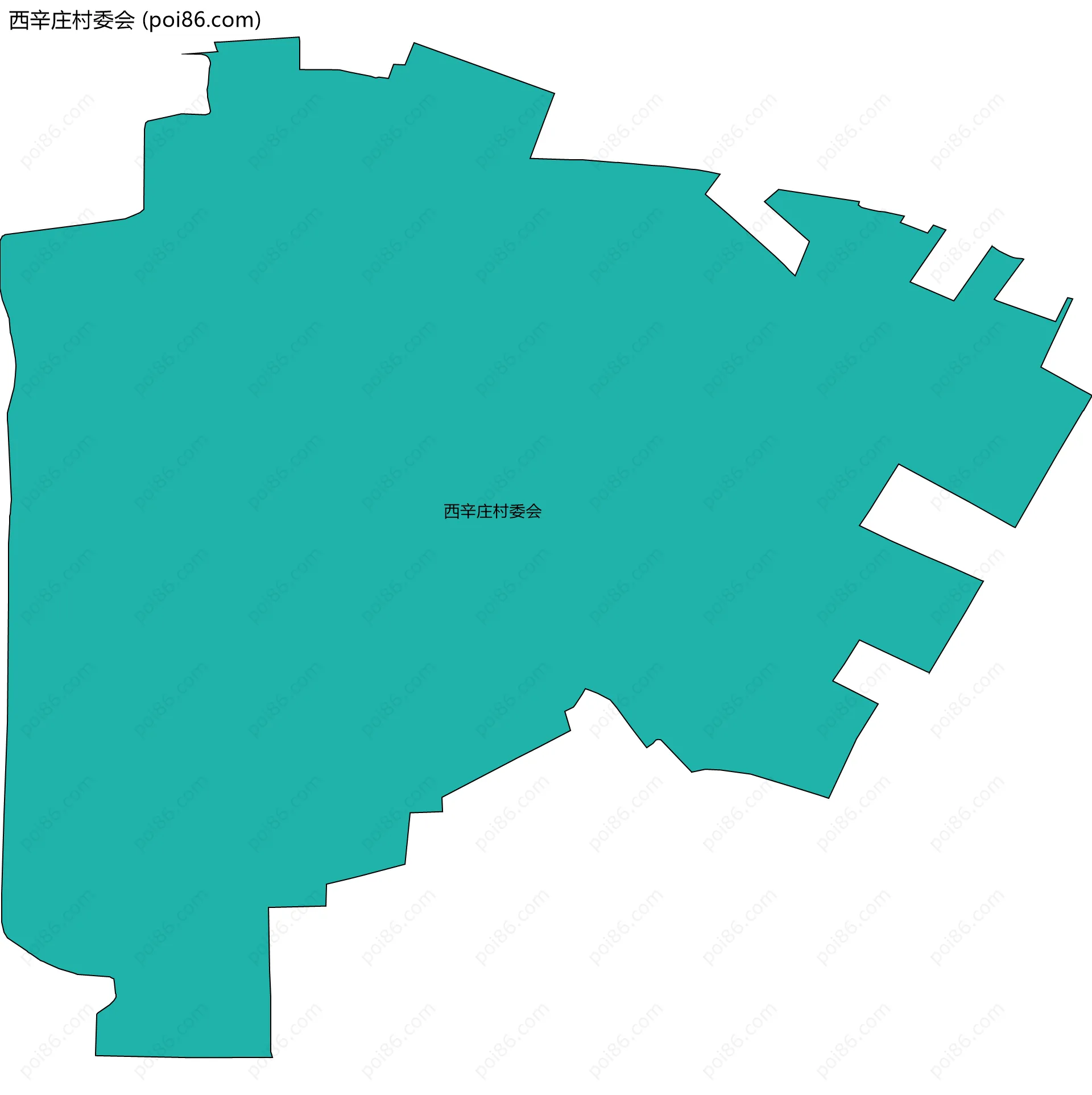 西辛庄村委会边界地图