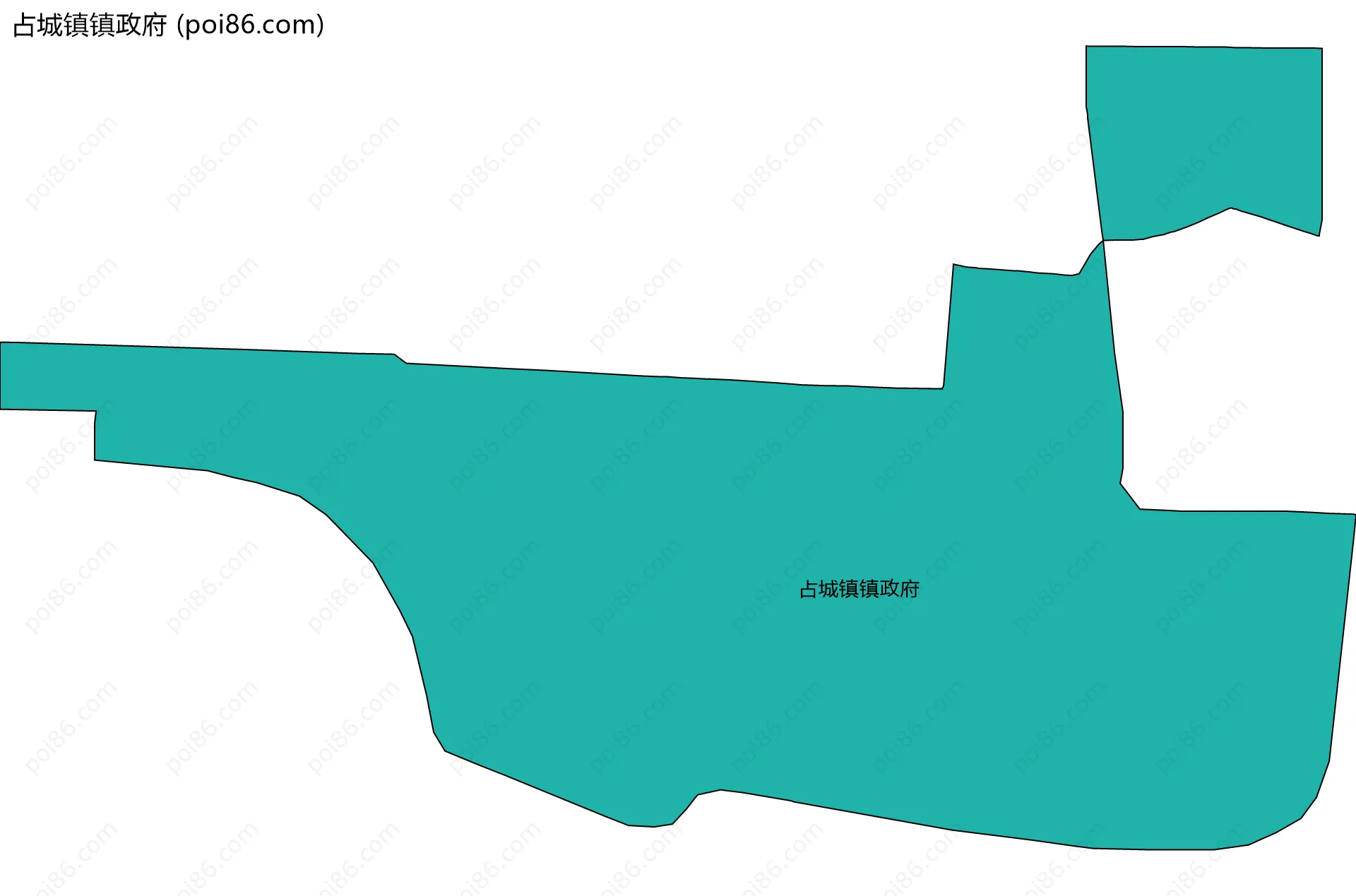 占城镇镇政府边界地图