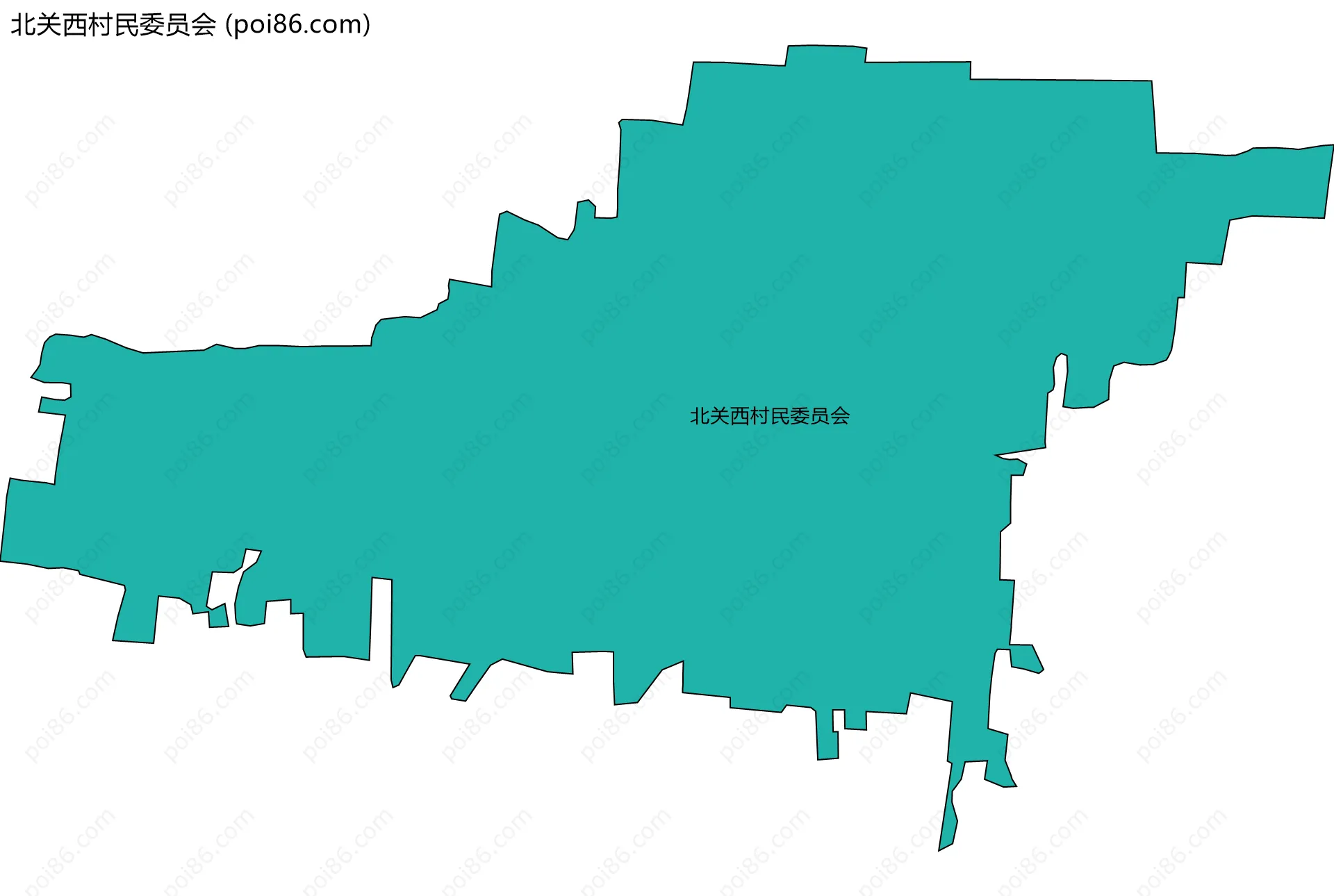 北关西村民委员会边界地图