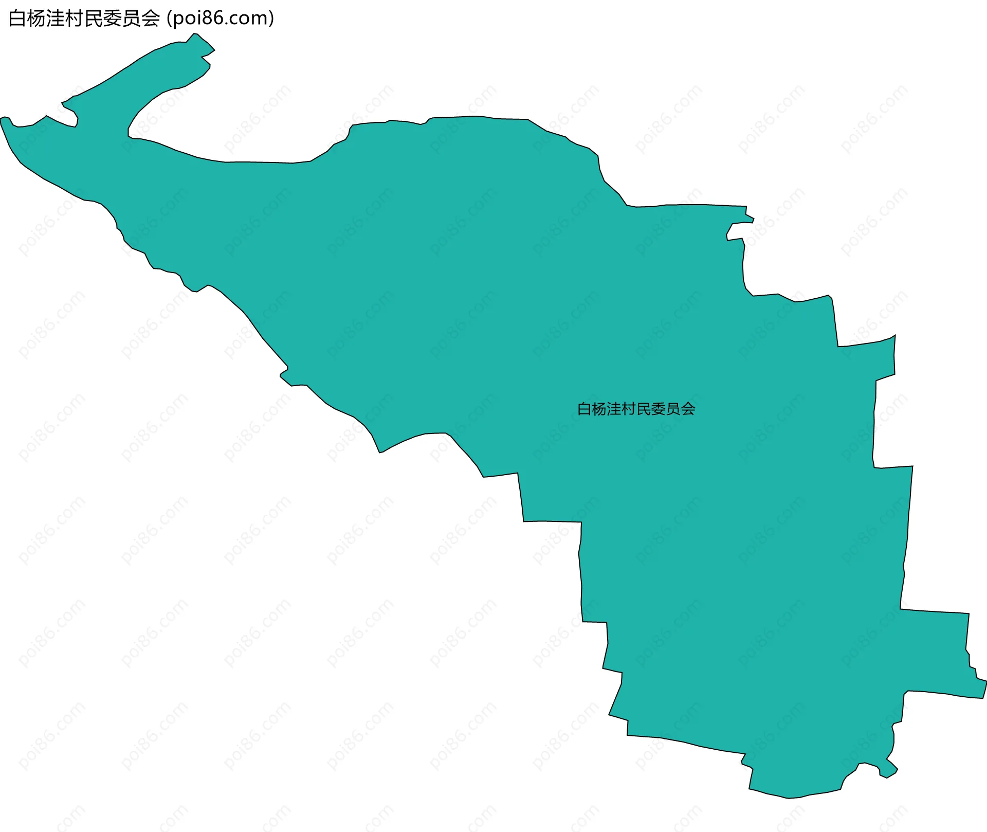 白杨洼村民委员会边界地图