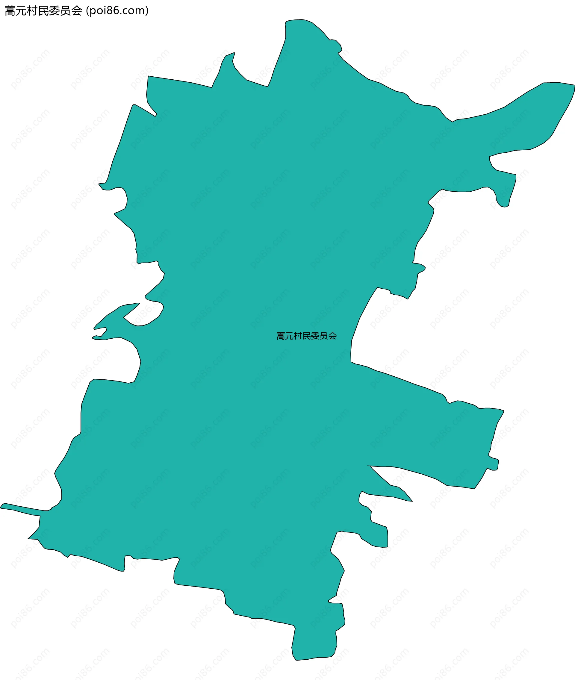 蒿元村民委员会边界地图