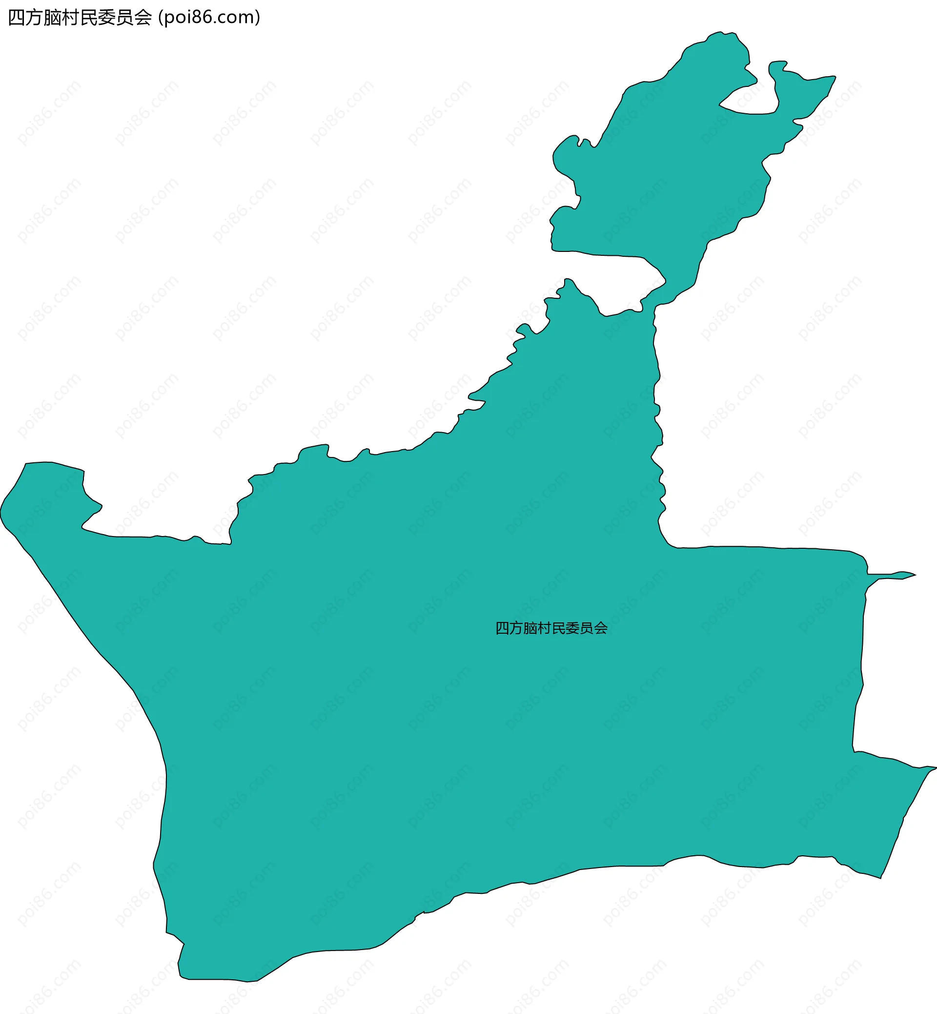 四方脑村民委员会边界地图