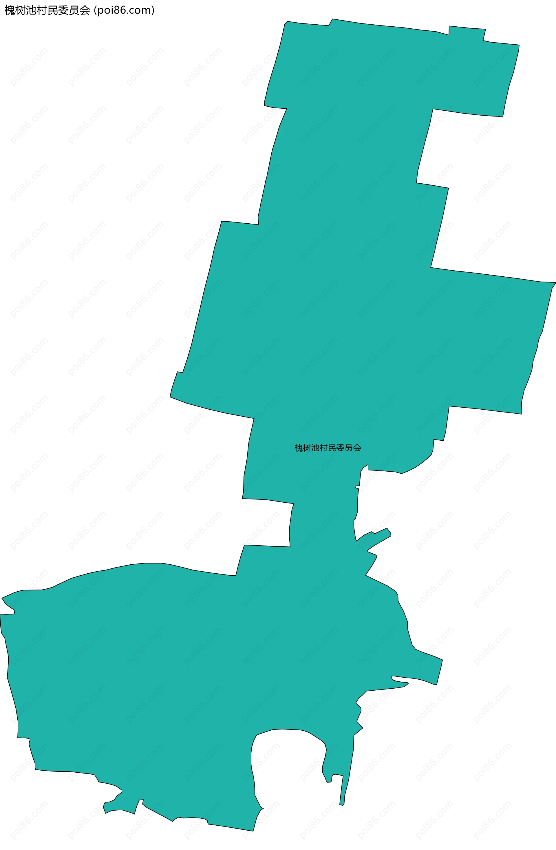槐树池村民委员会边界地图