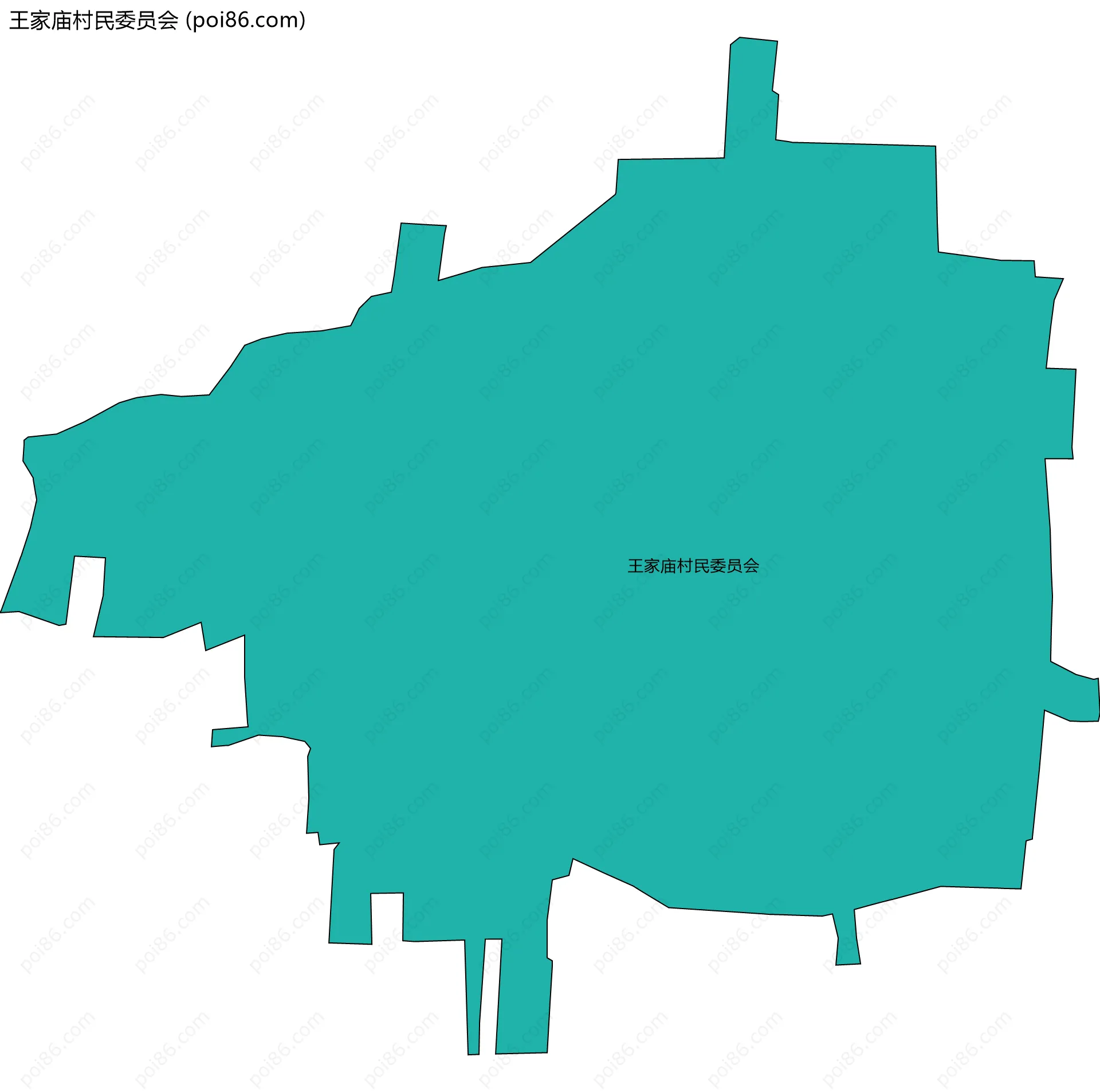 王家庙村民委员会边界地图