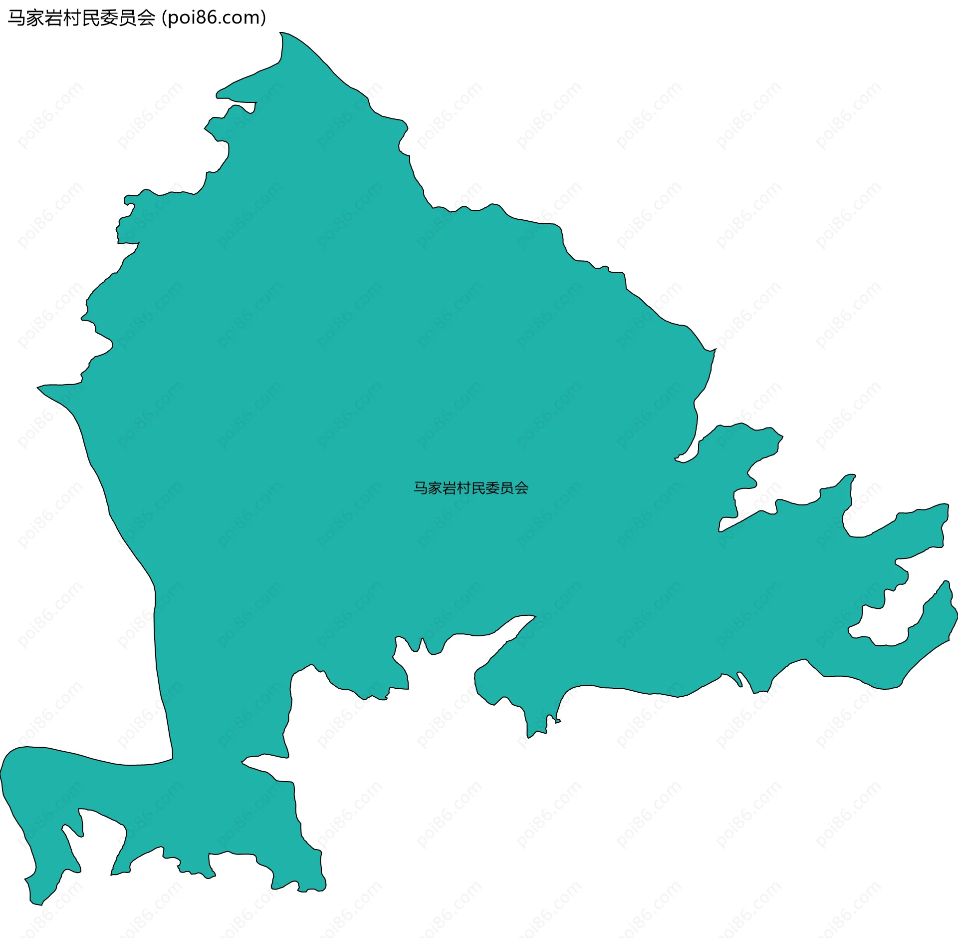 马家岩村民委员会边界地图