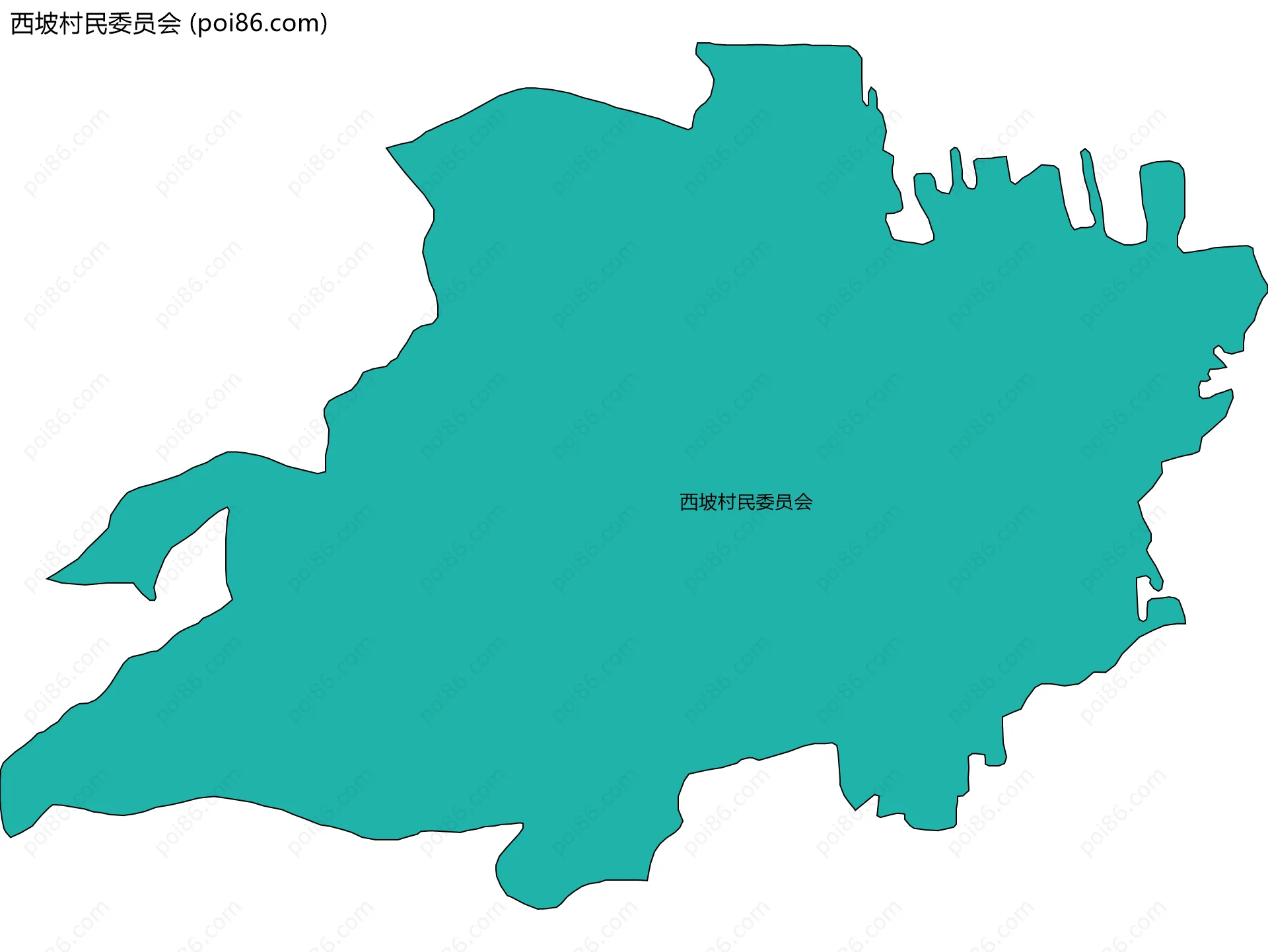 西坡村民委员会边界地图