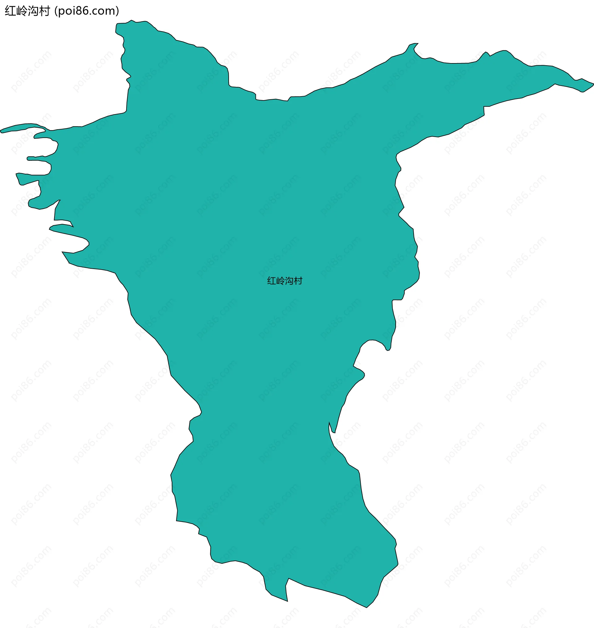 红岭沟村边界地图