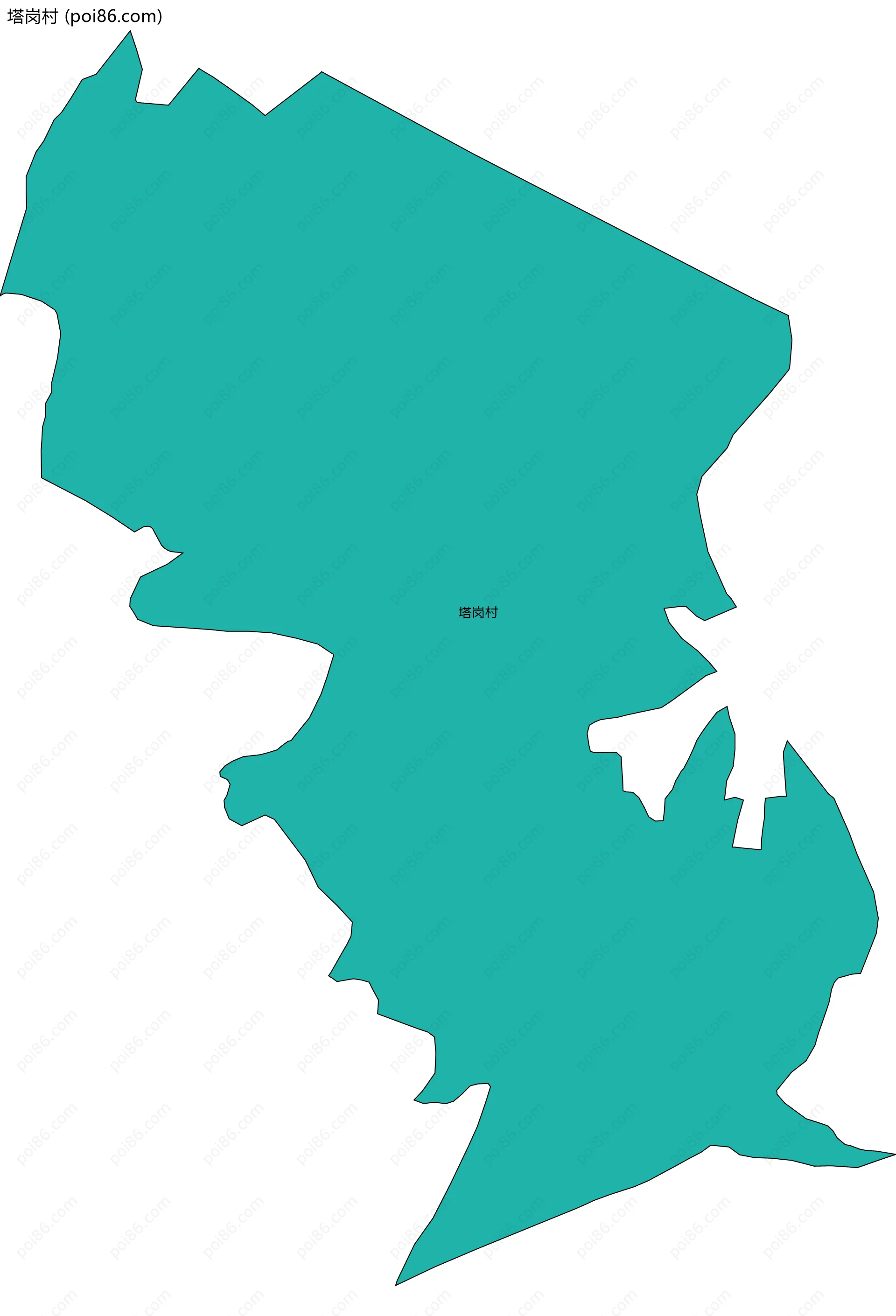 塔岗村边界地图