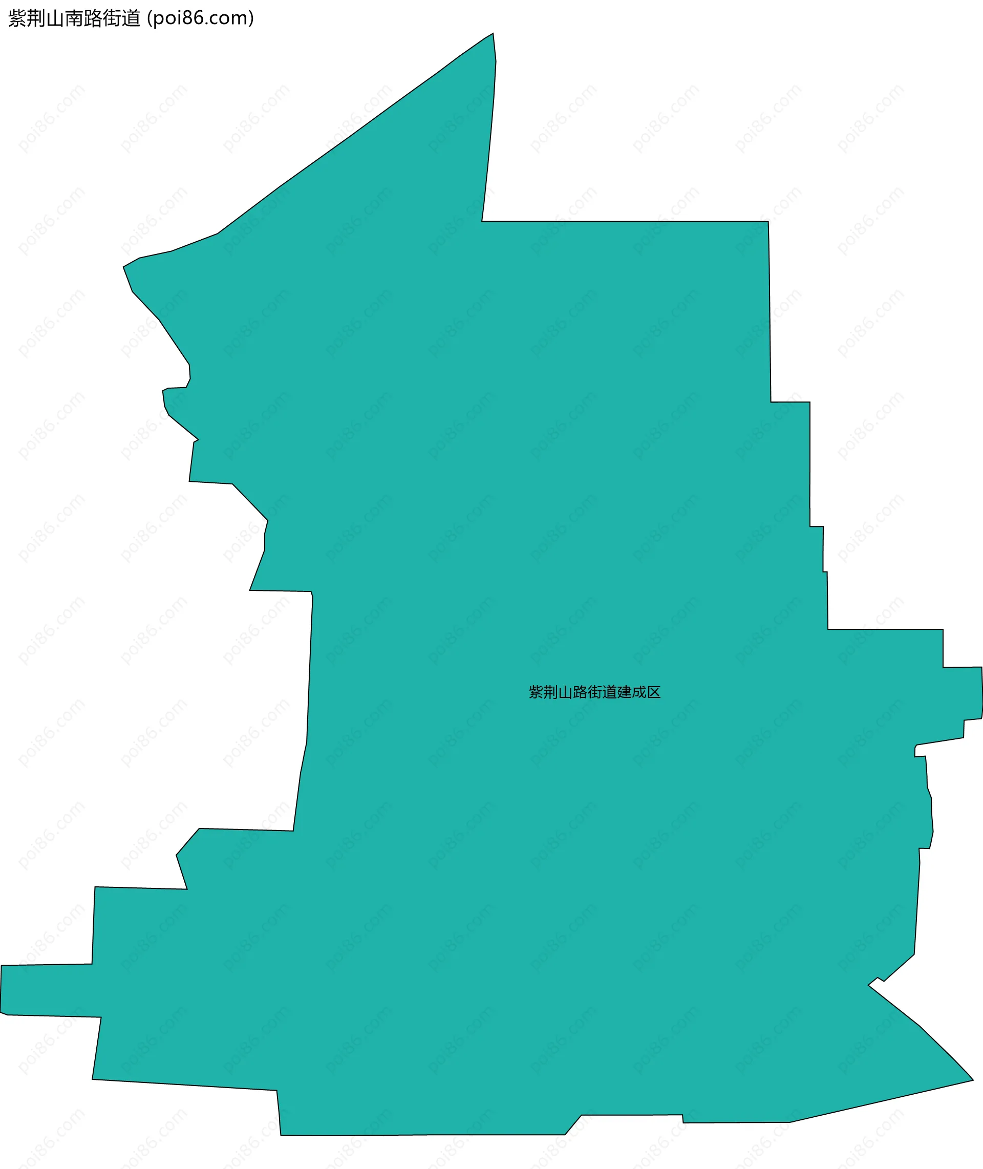 紫荆山南路街道边界地图(五级行政区划)