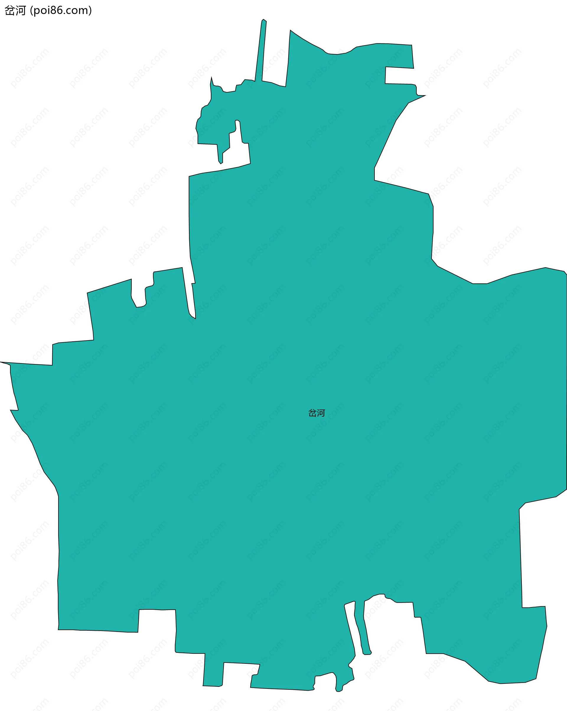 岔河边界地图