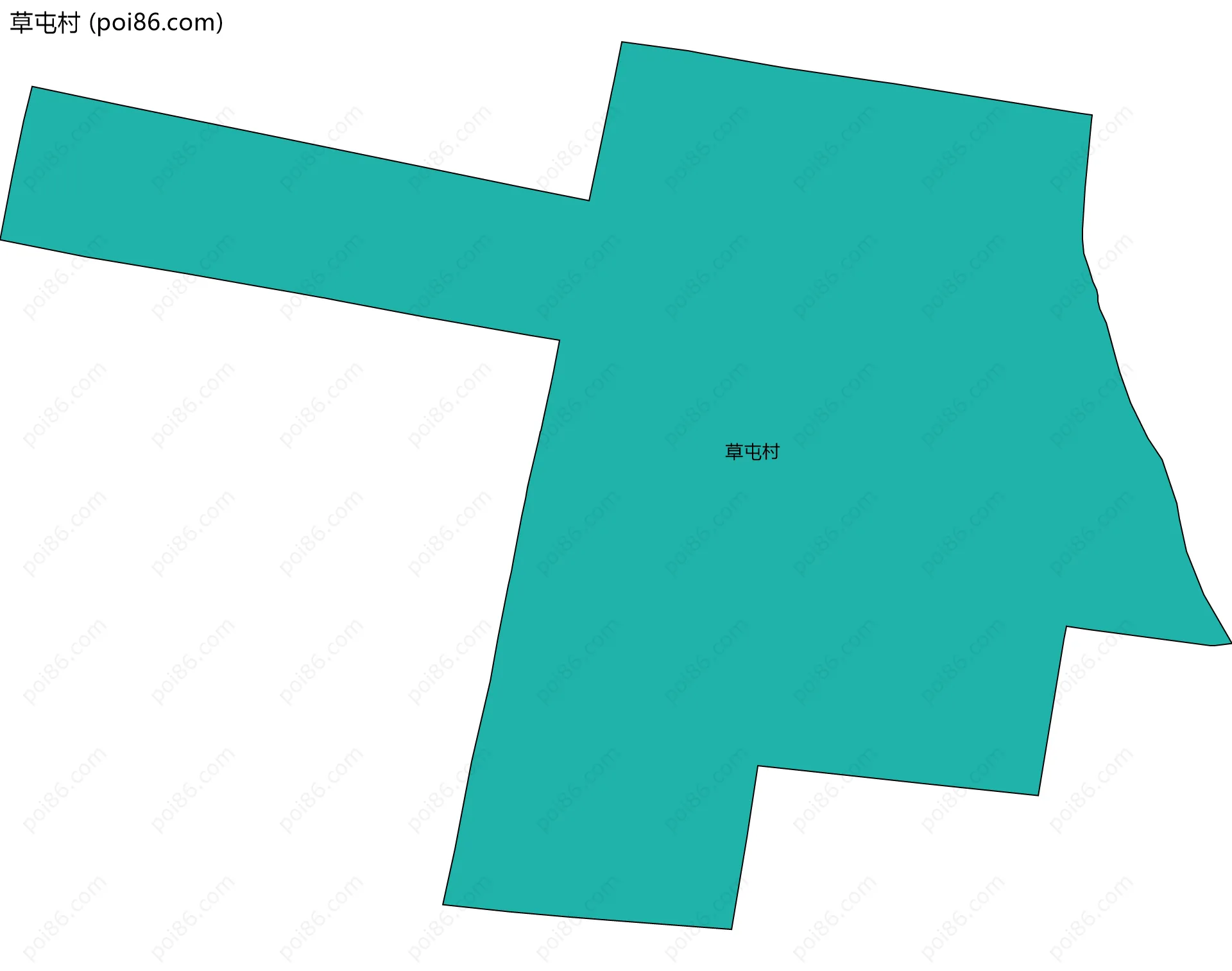 草屯村边界地图