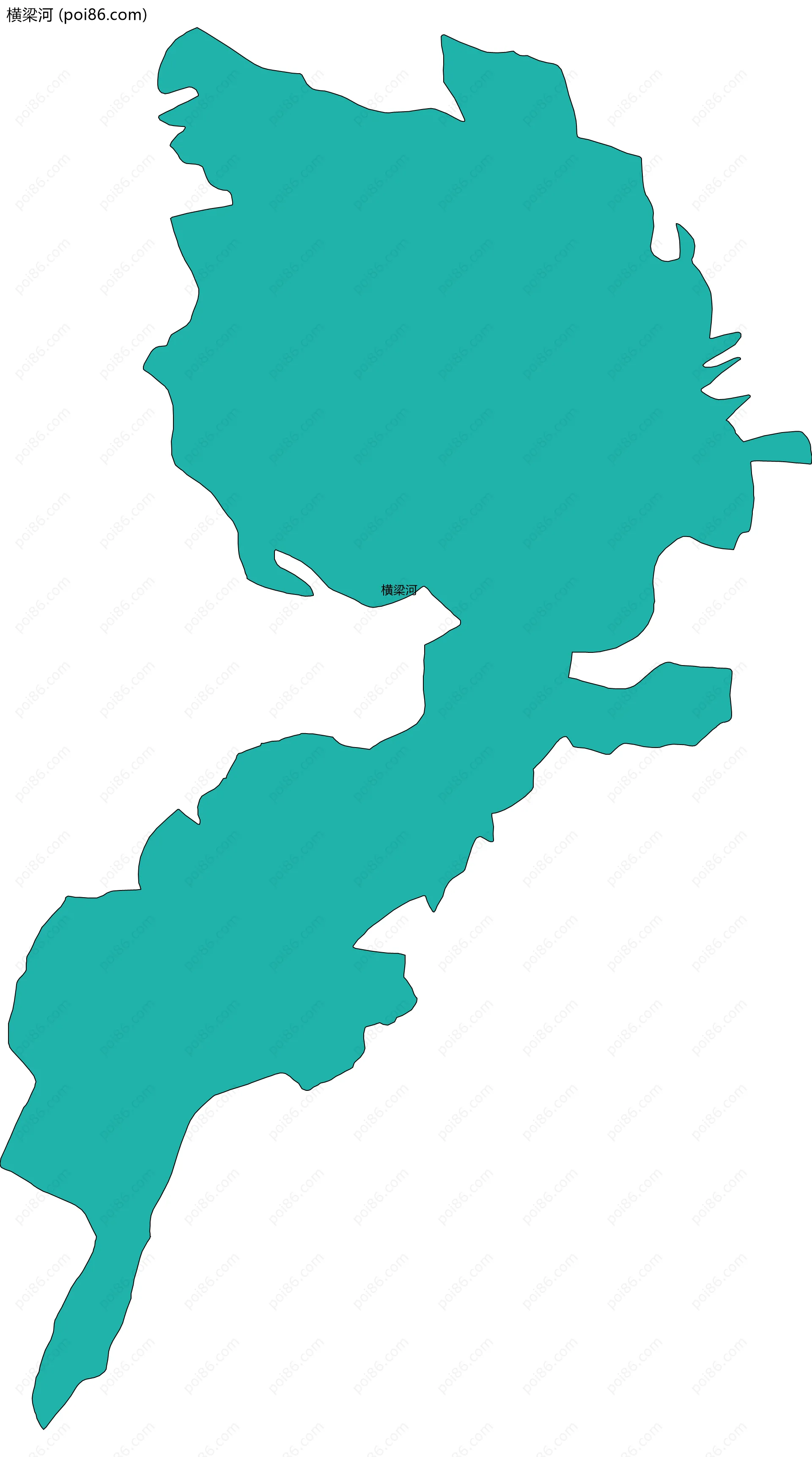 横梁河边界地图