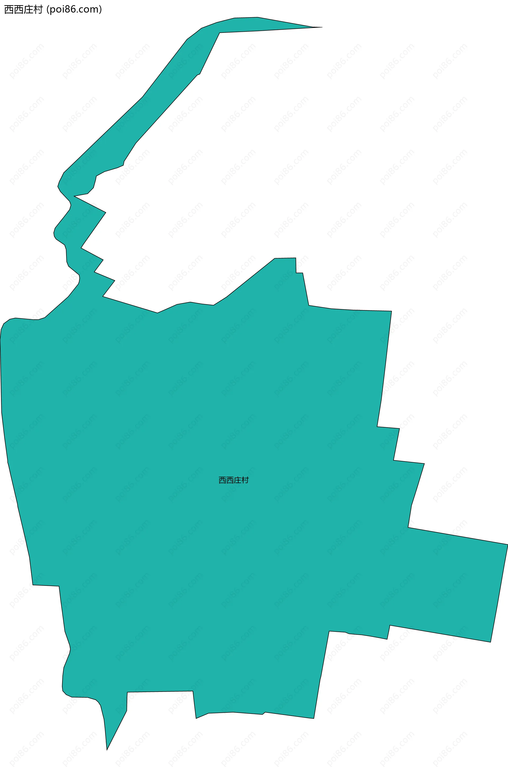 西西庄村边界地图