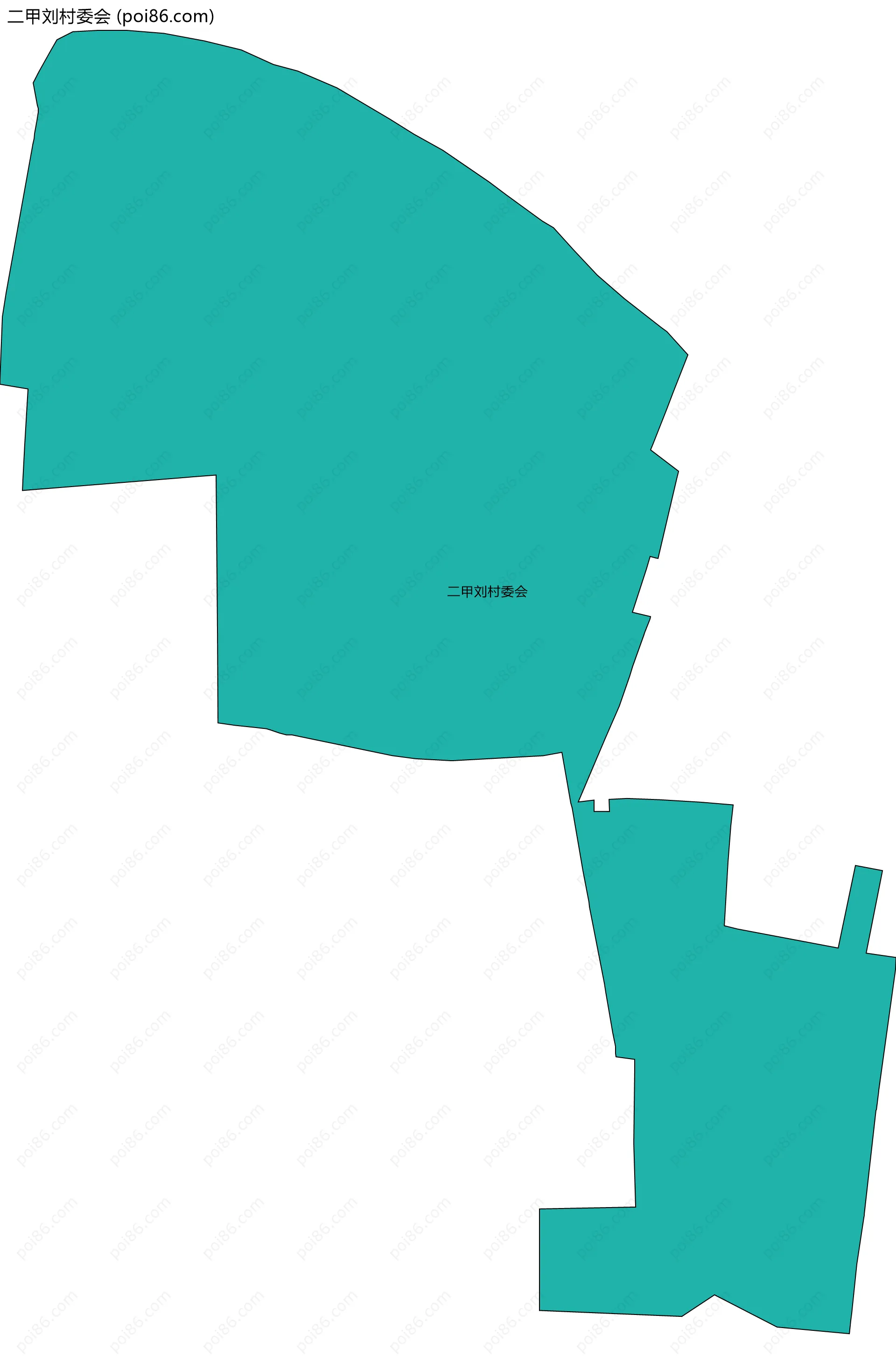 二甲刘村委会边界地图