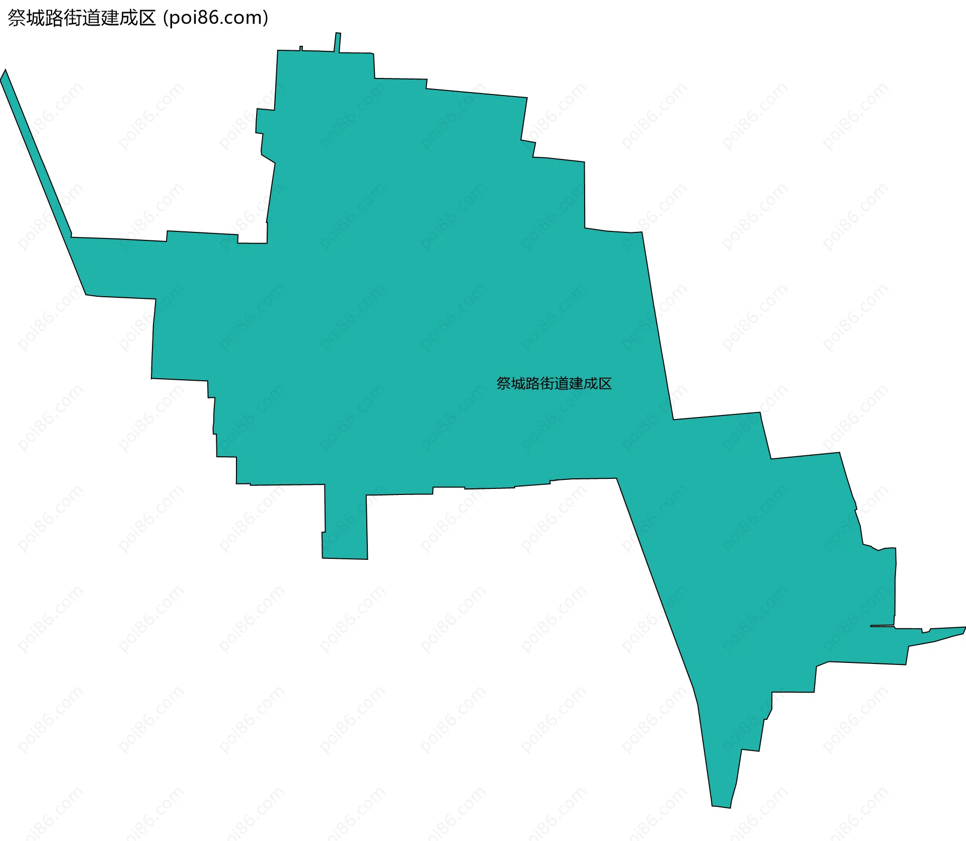 祭城路街道建成区边界地图
