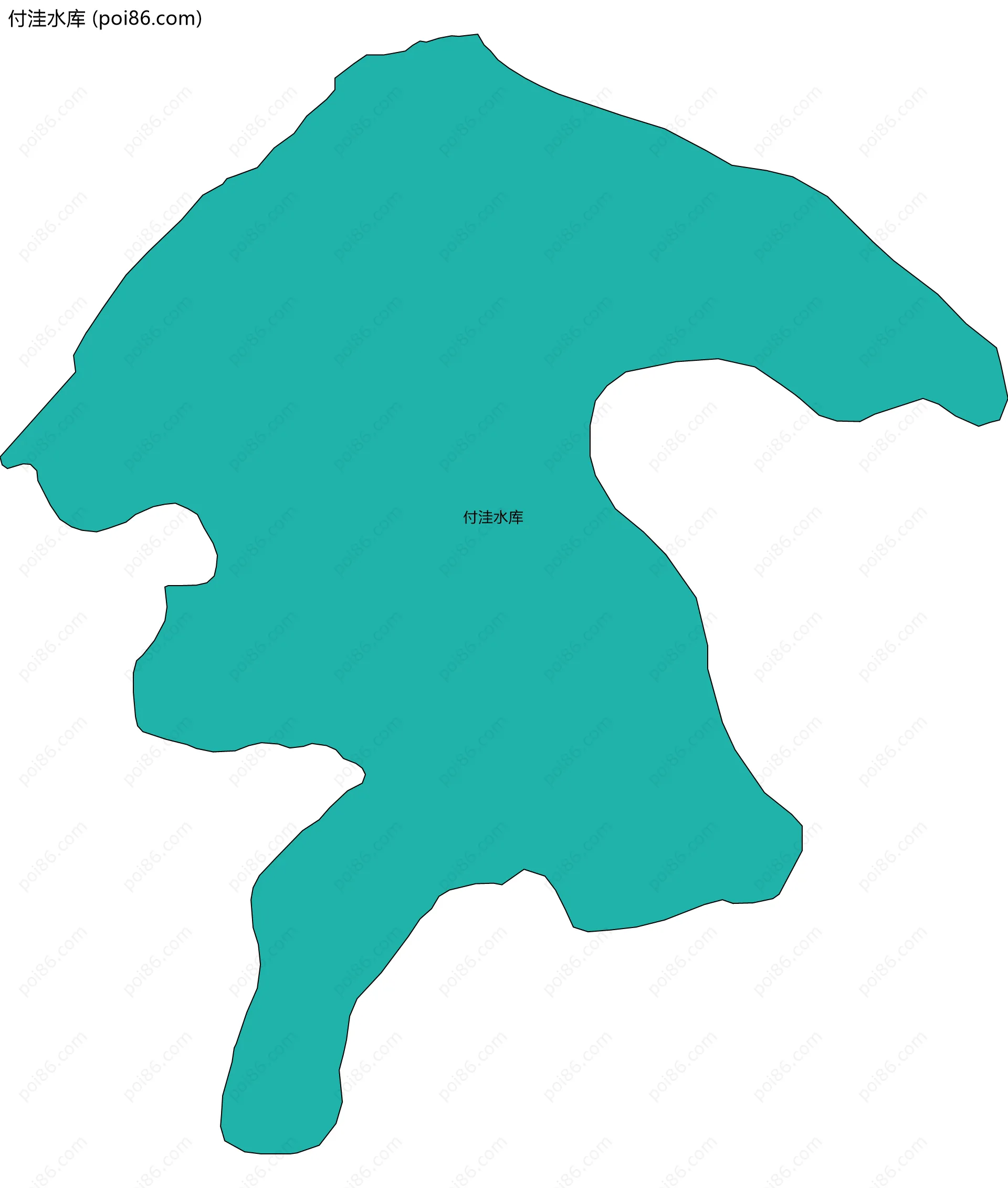 付洼水库边界地图