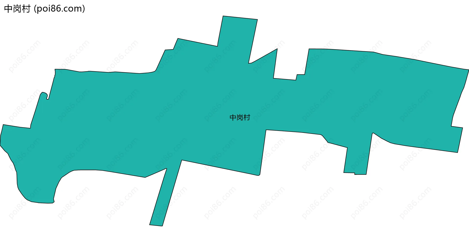 中岗村边界地图