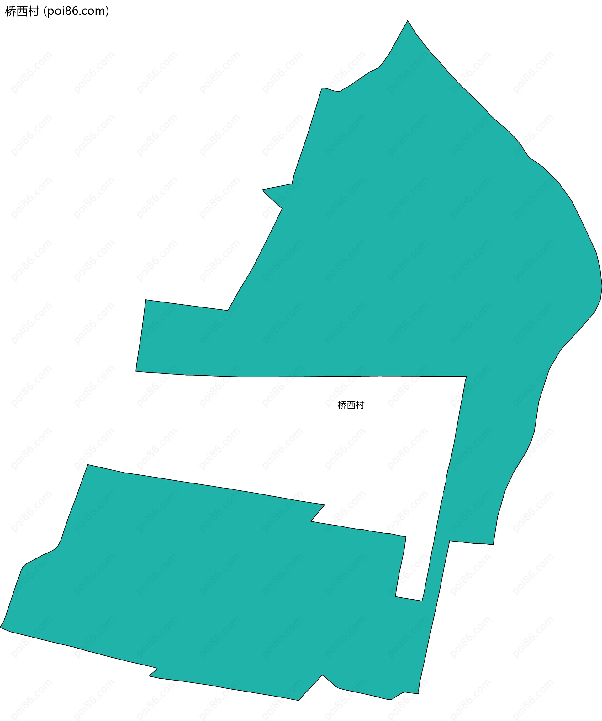 桥西村边界地图