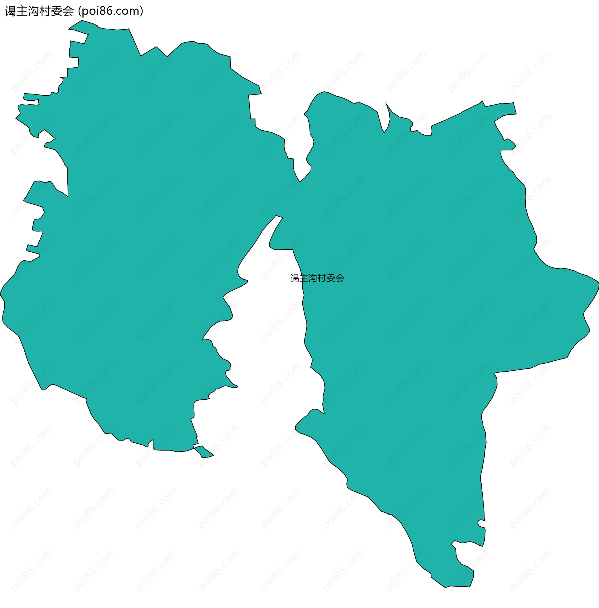 谒主沟村委会边界地图