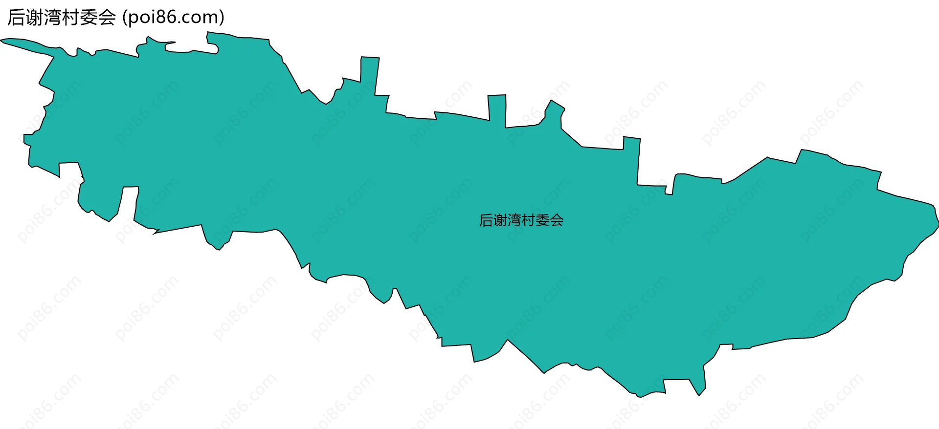 后谢湾村委会边界地图