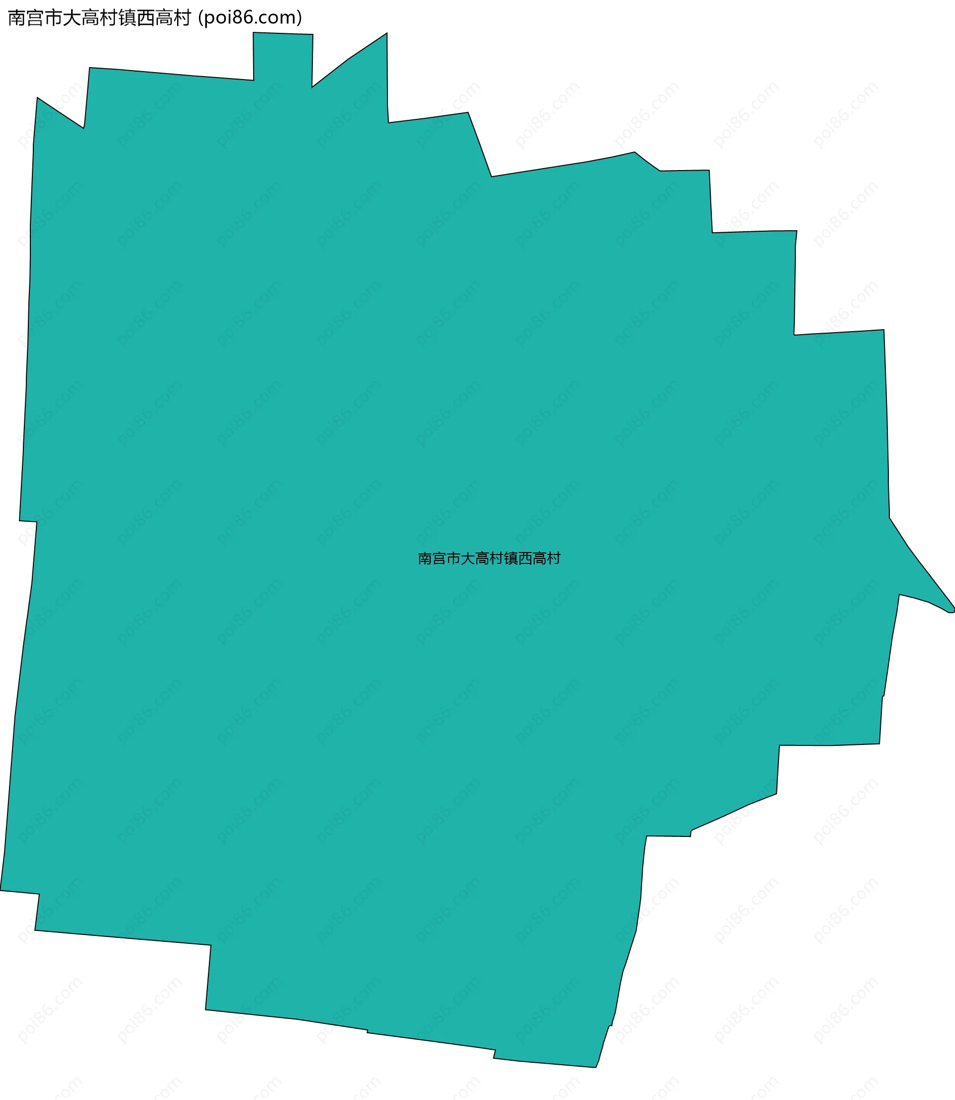 南宫市大高村镇西高村边界地图