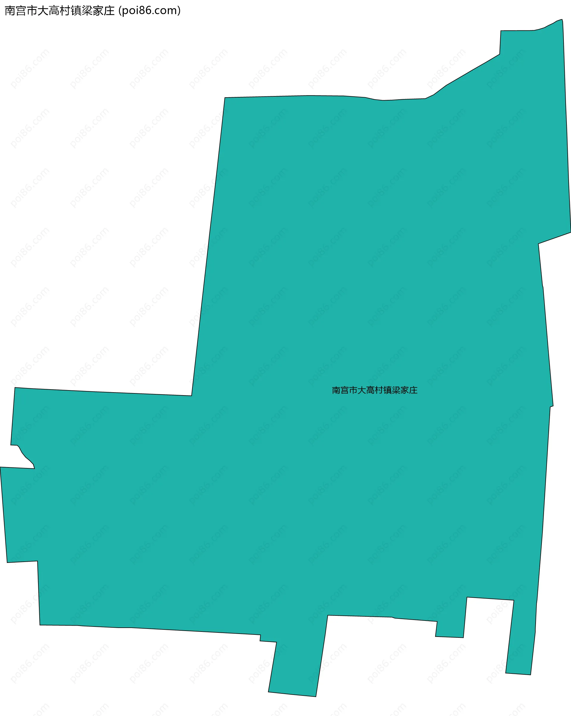南宫市大高村镇梁家庄边界地图