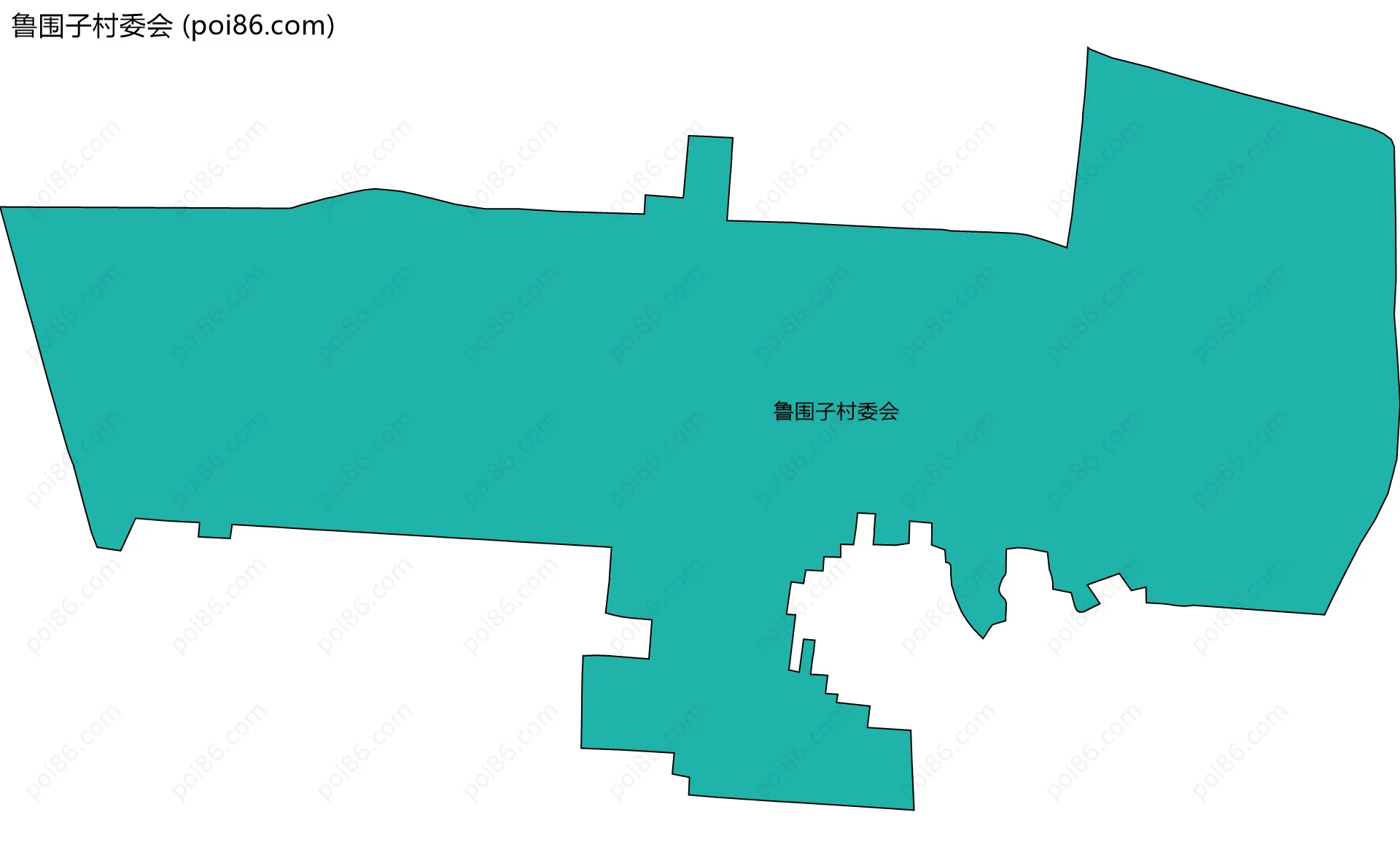 鲁围子村委会边界地图