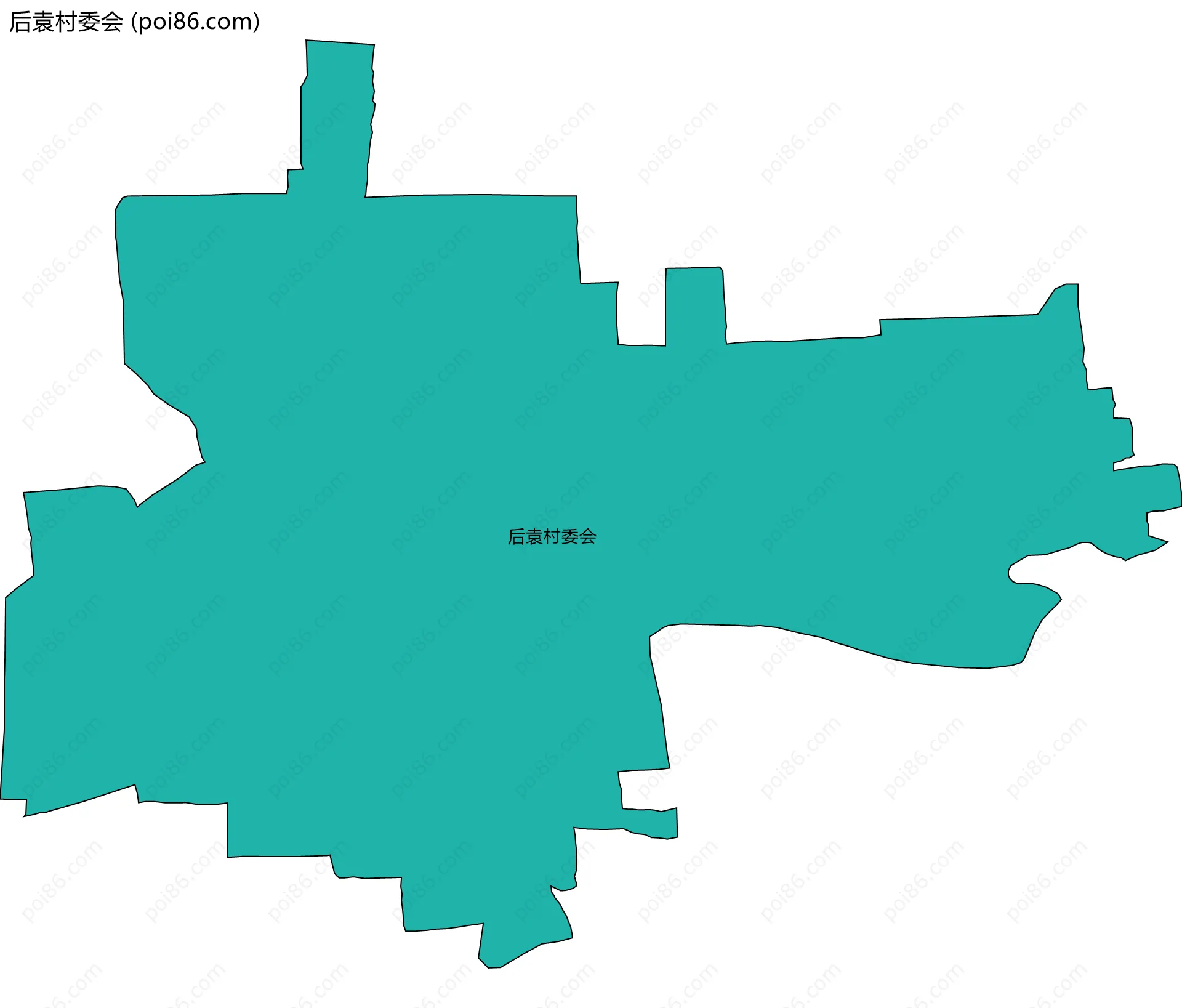 后袁村委会边界地图