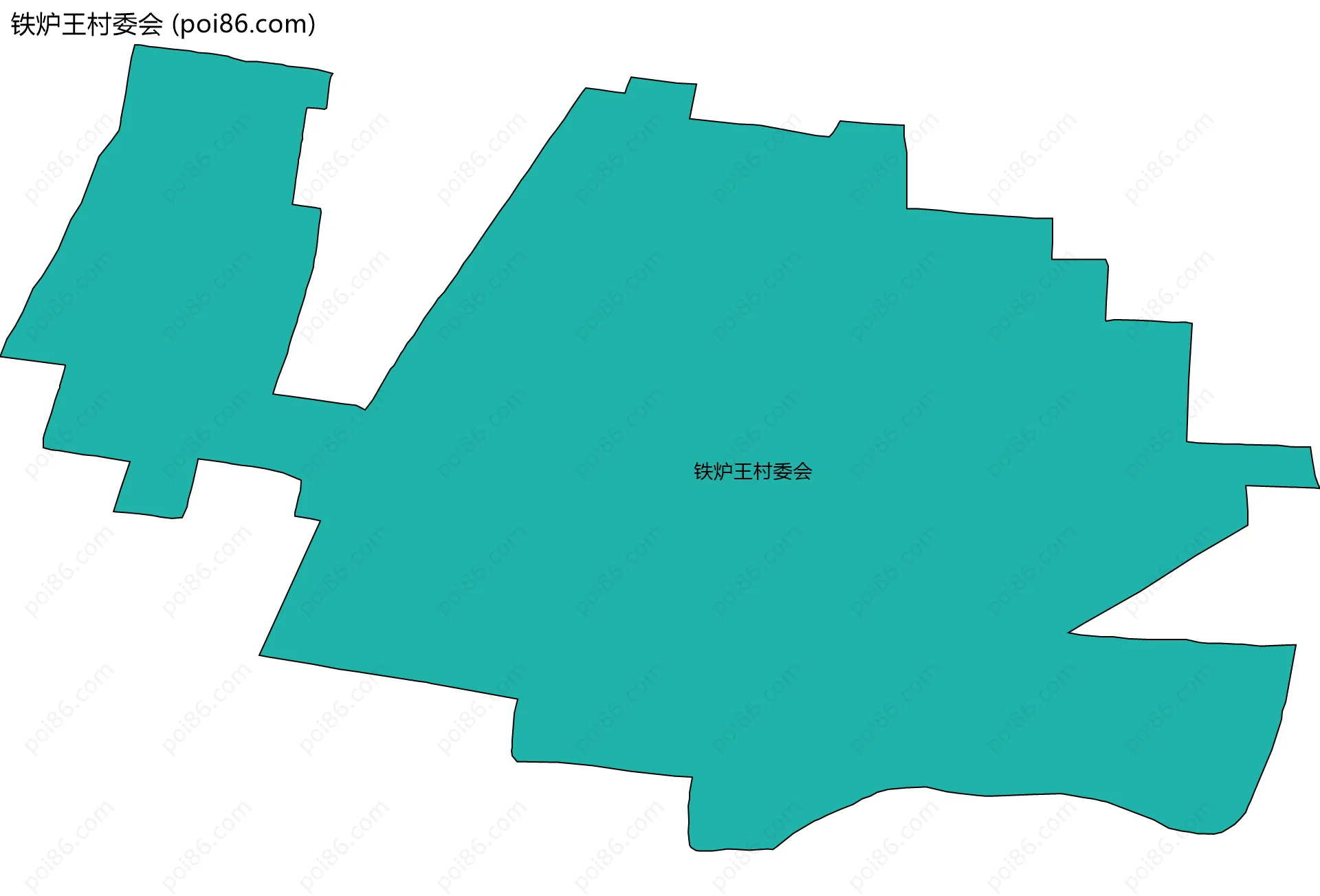 铁炉王村委会边界地图
