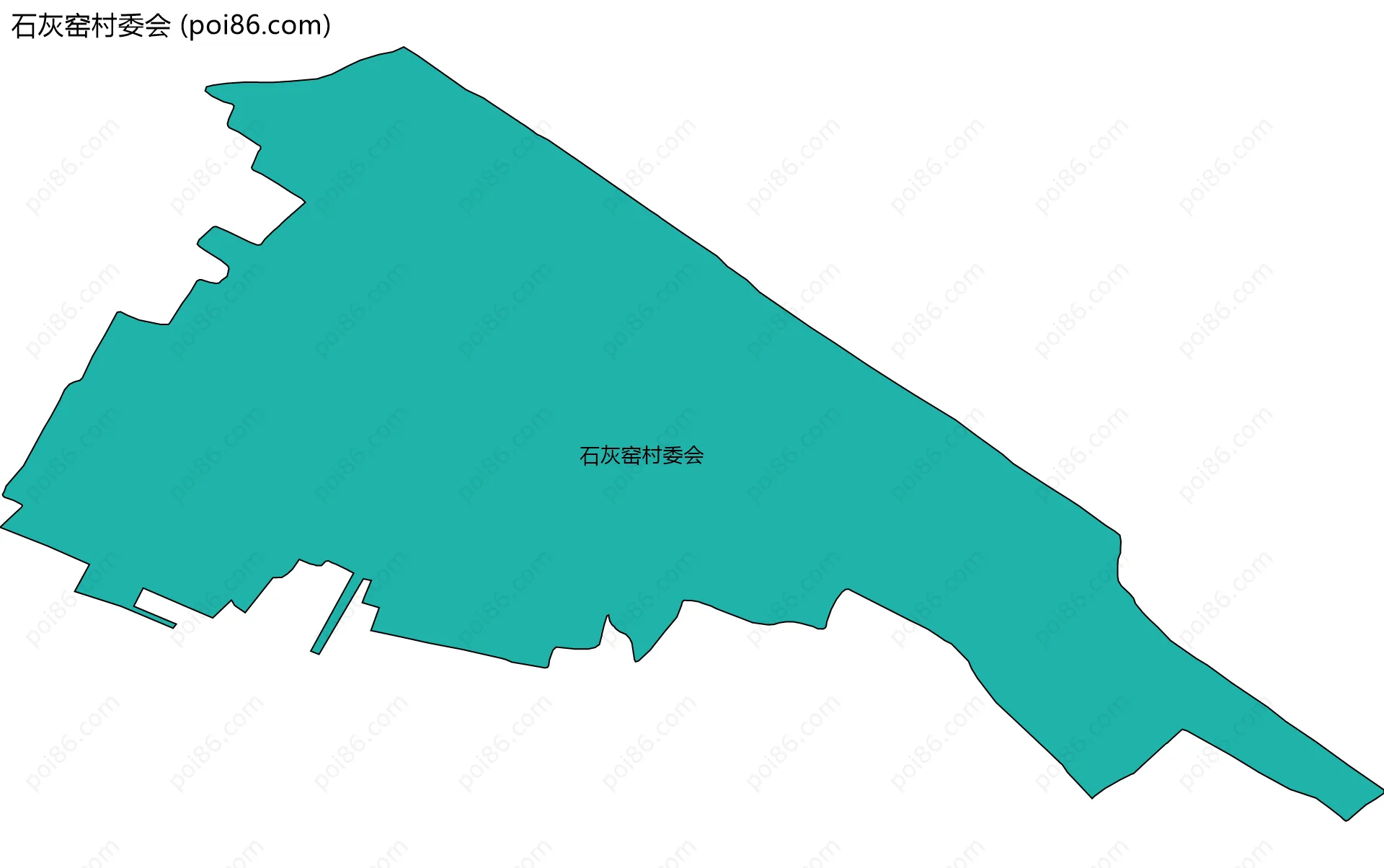 石灰窑村委会边界地图
