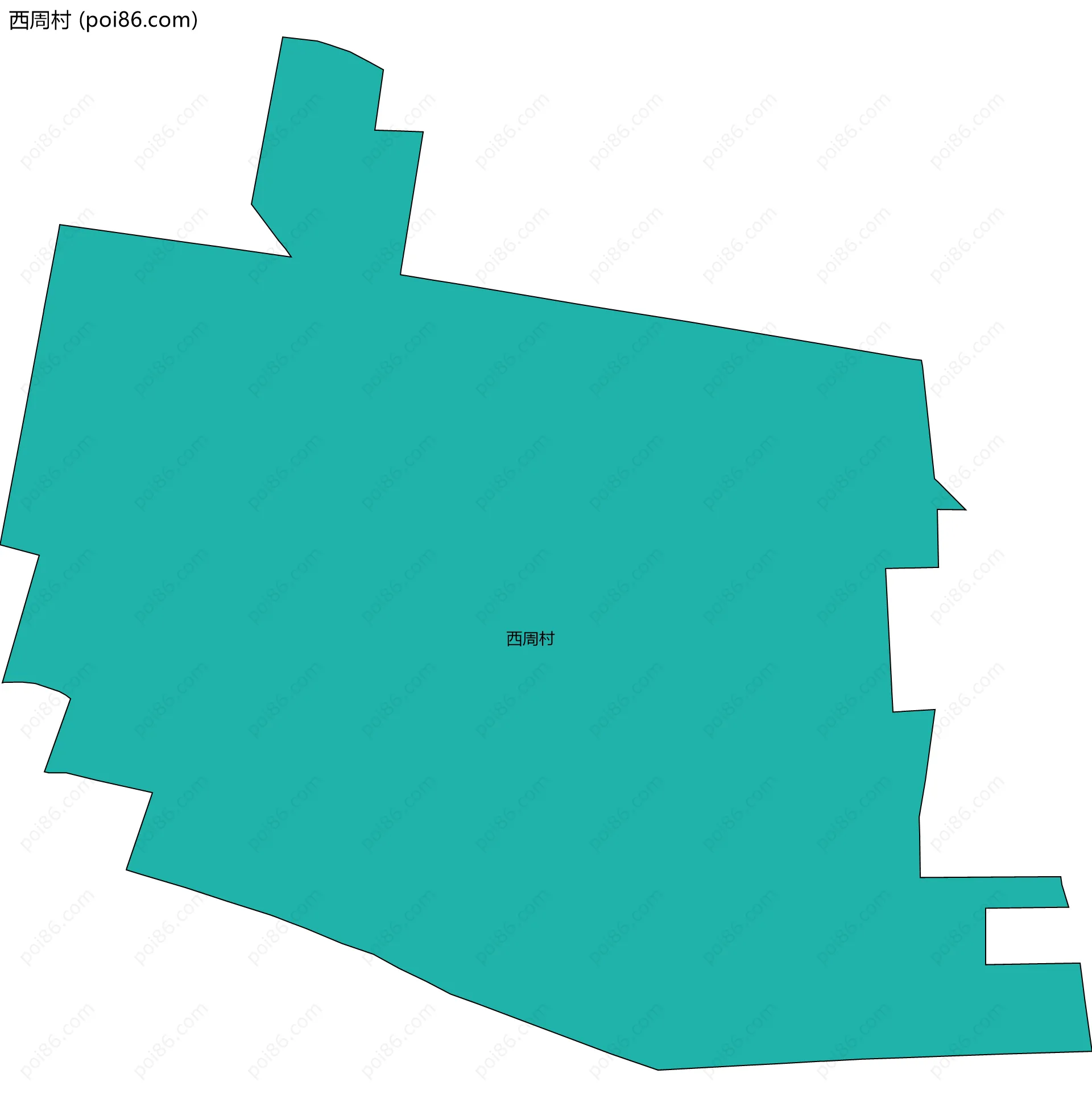 西周村边界地图