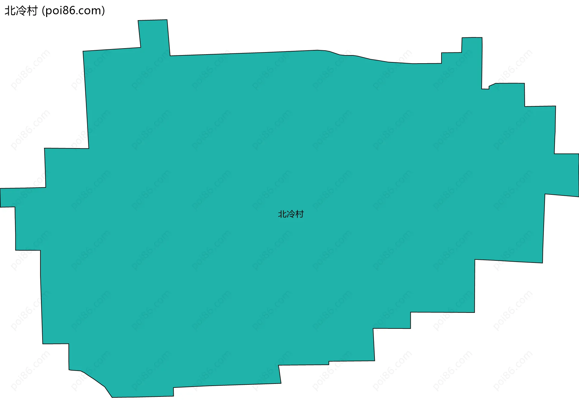 北冷村边界地图