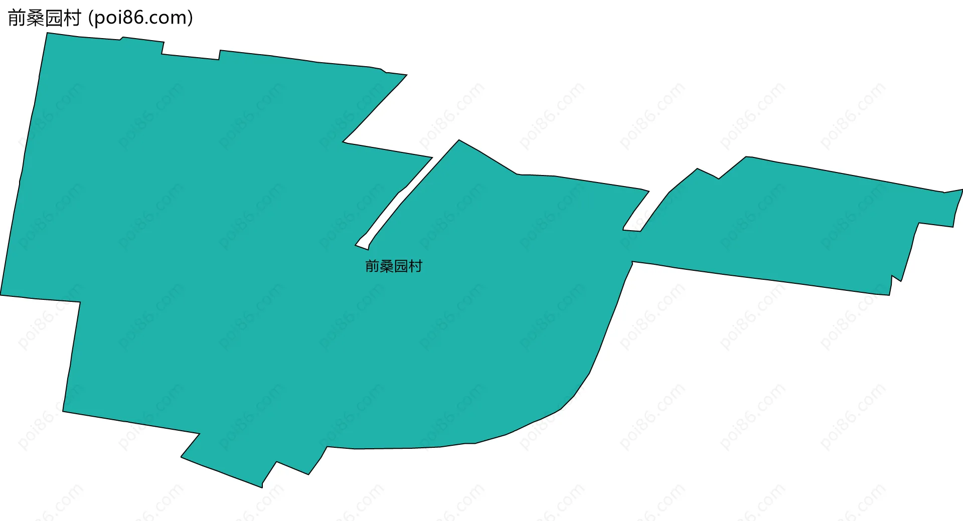 前桑园村边界地图