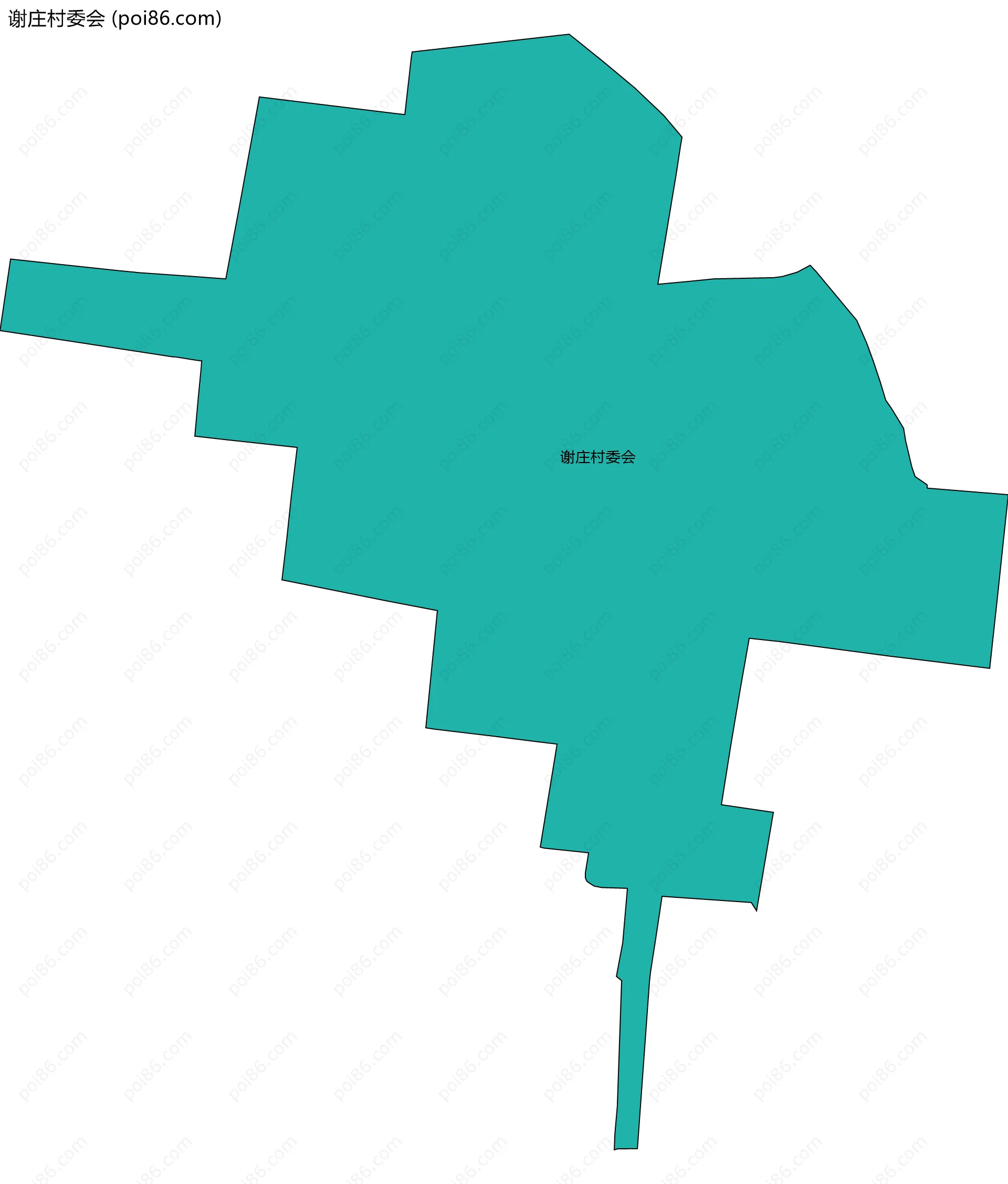 谢庄村委会边界地图