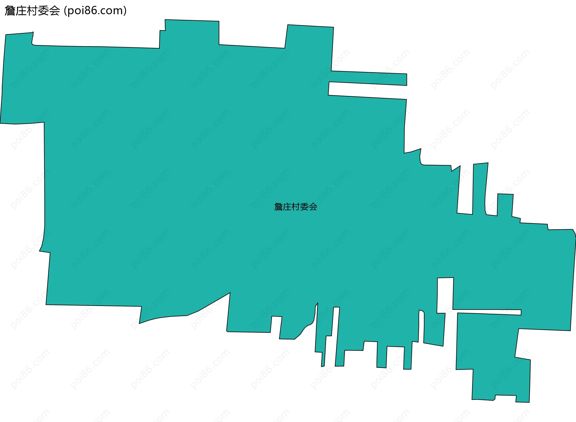 詹庄村委会边界地图