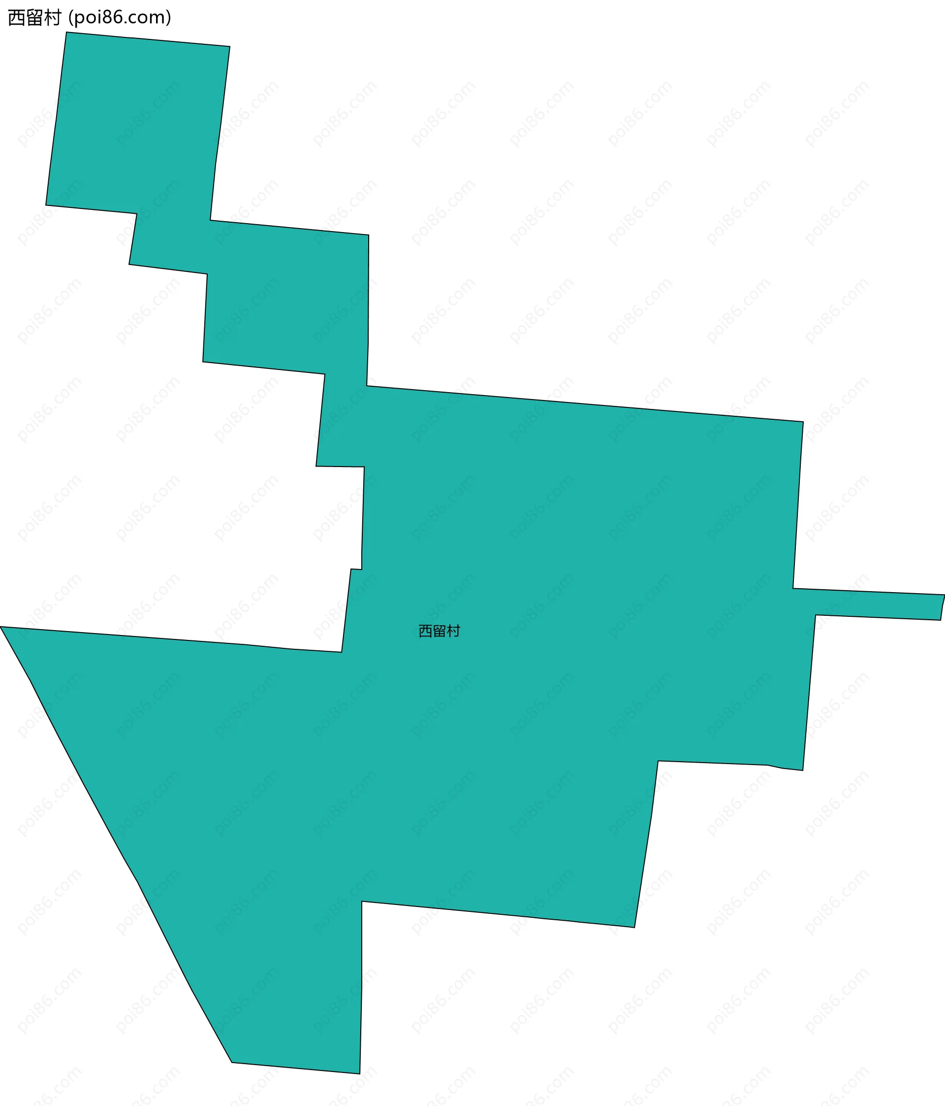 西留村边界地图