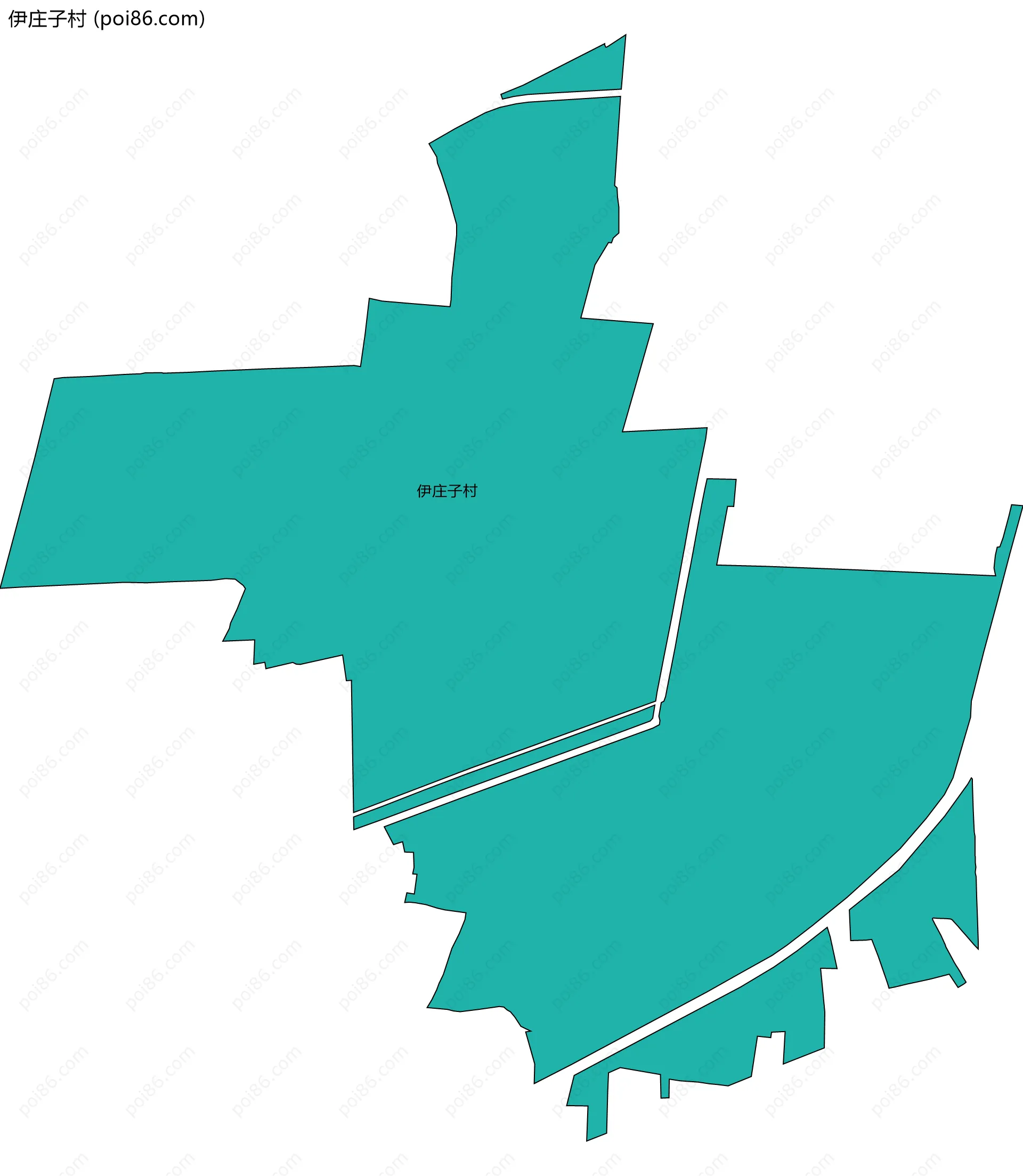 伊庄子村边界地图