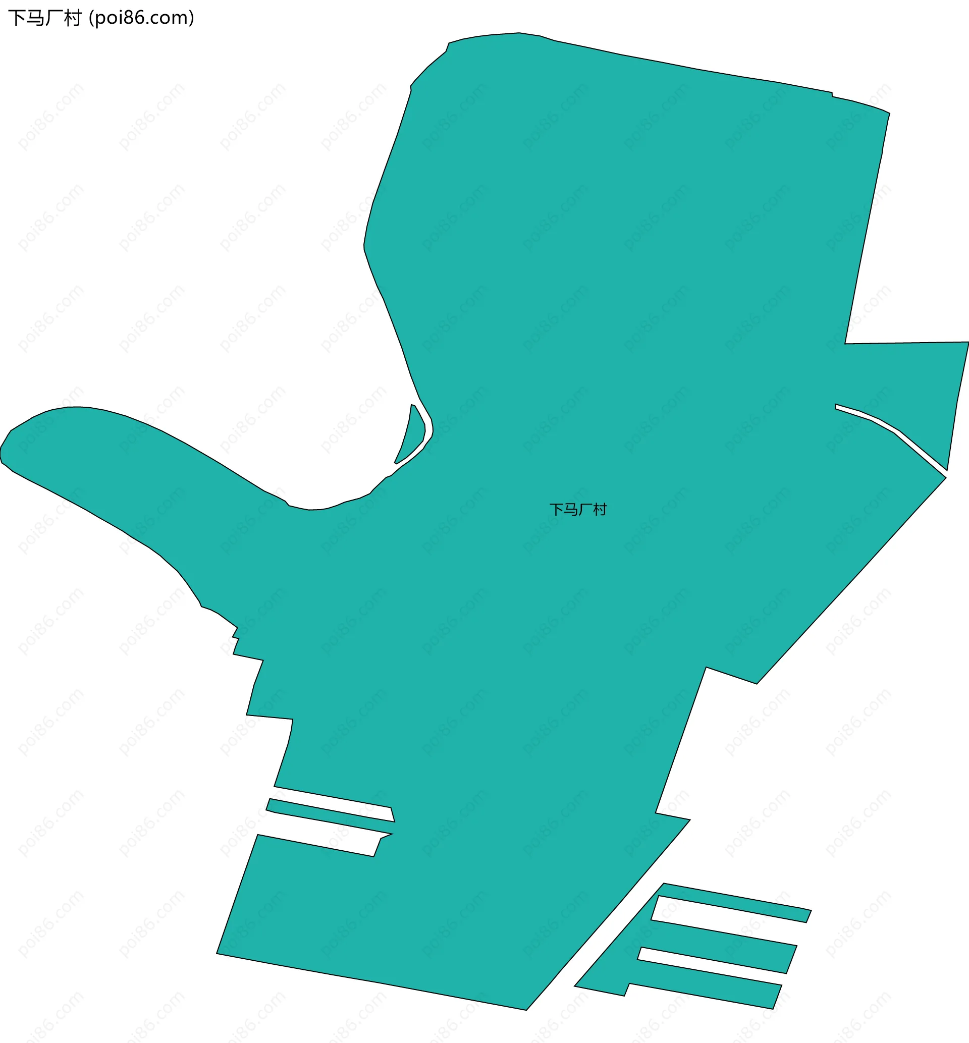 下马厂村边界地图